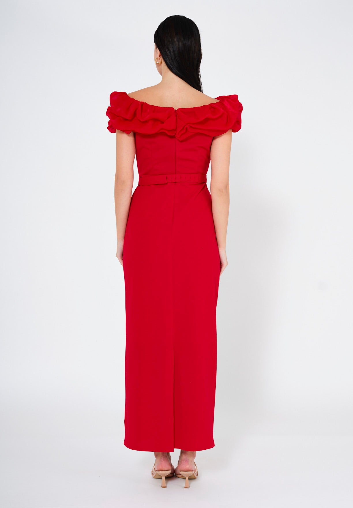 Rosé Radiance Ruffle Gown