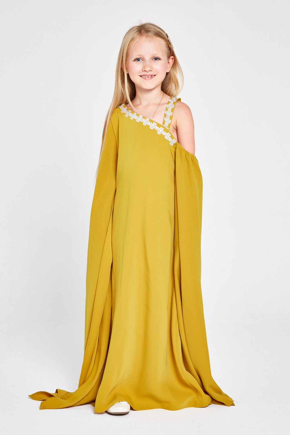 Asymmetrical Cold Shoulder Gown