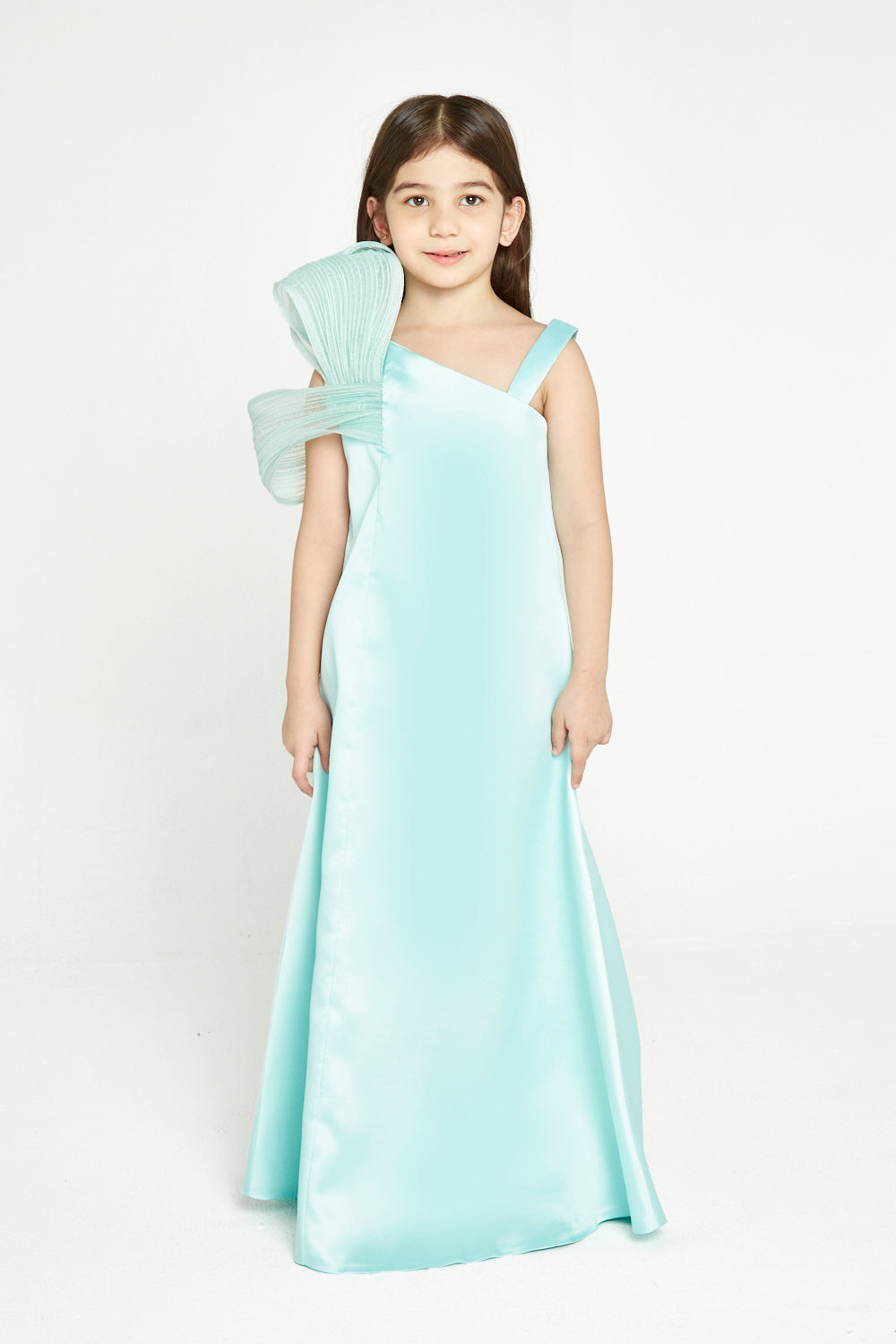 Sculpted Bow One-Shoulder Gown