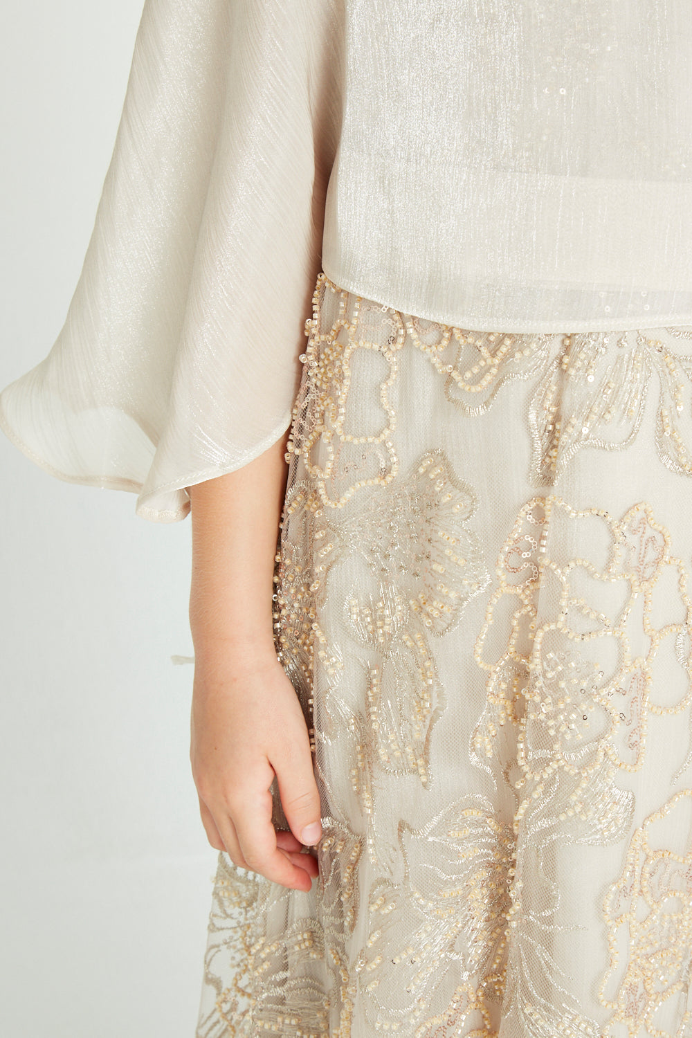 Elegant Floral Overlay Gown