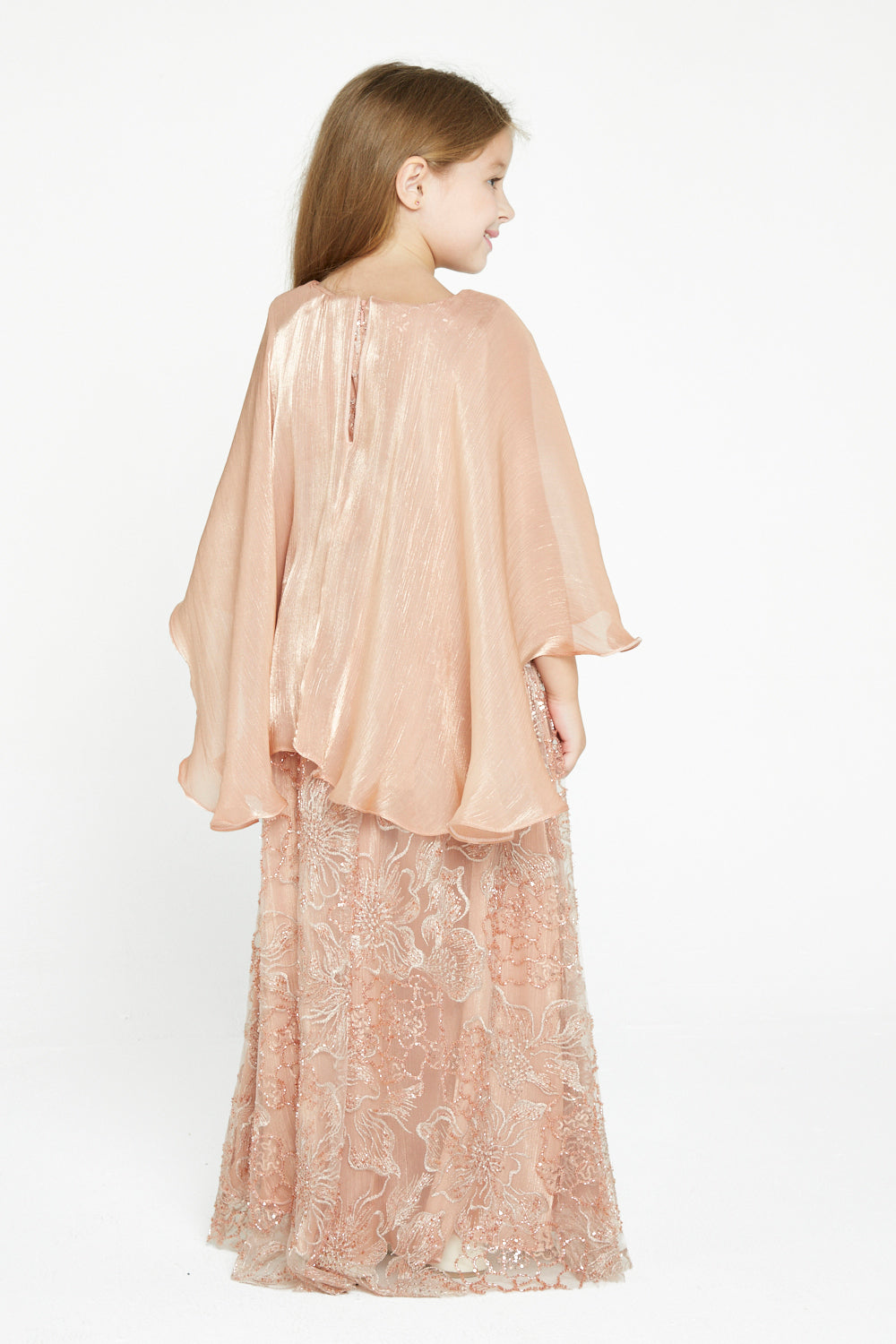 Elegant Floral Overlay Gown