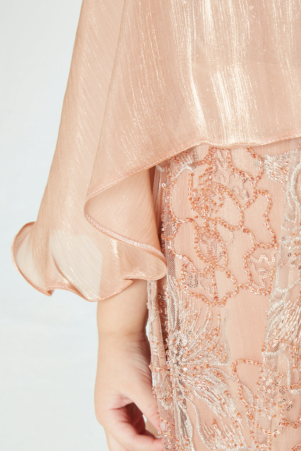 Elegant Floral Overlay Gown