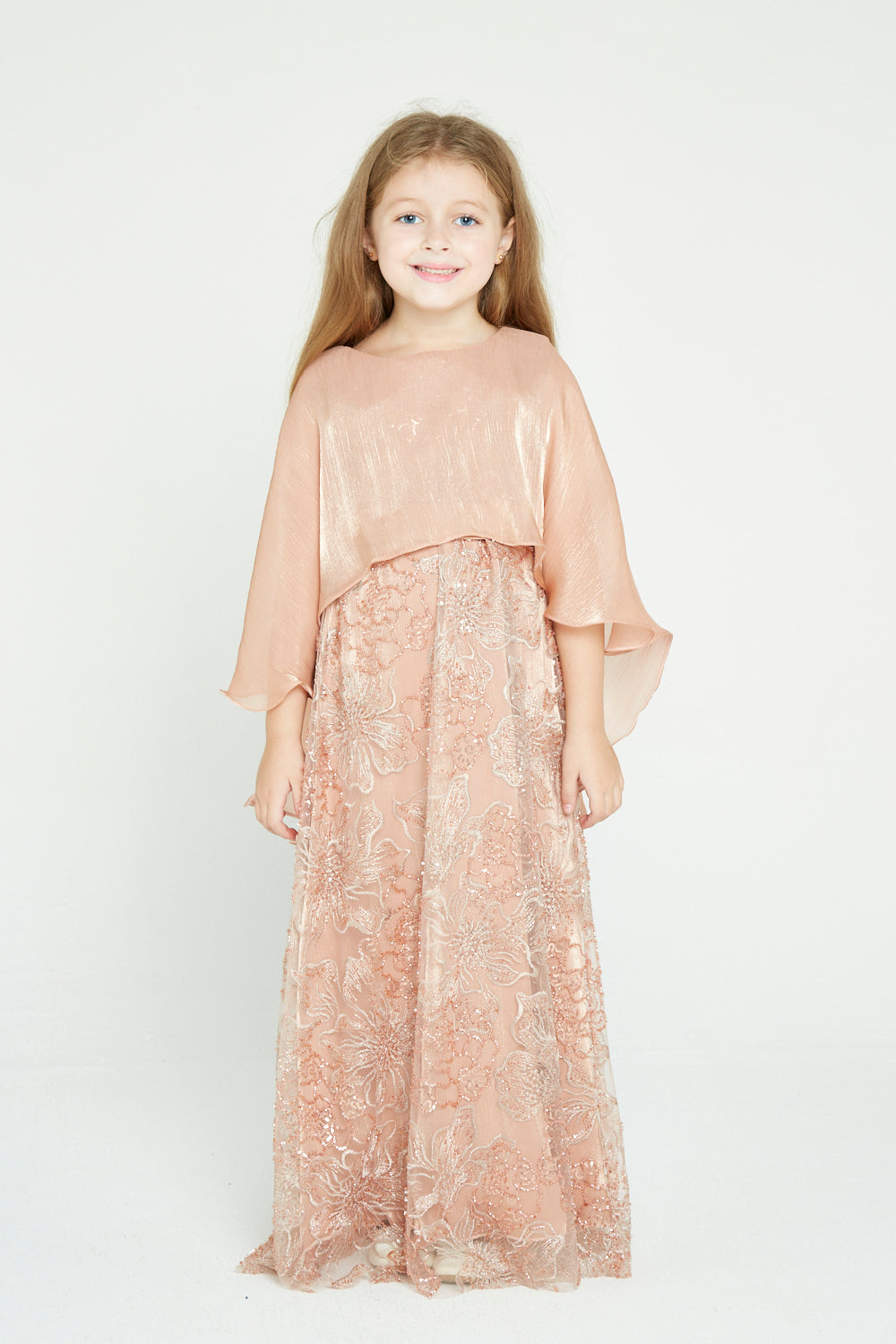 Elegant Floral Overlay Gown
