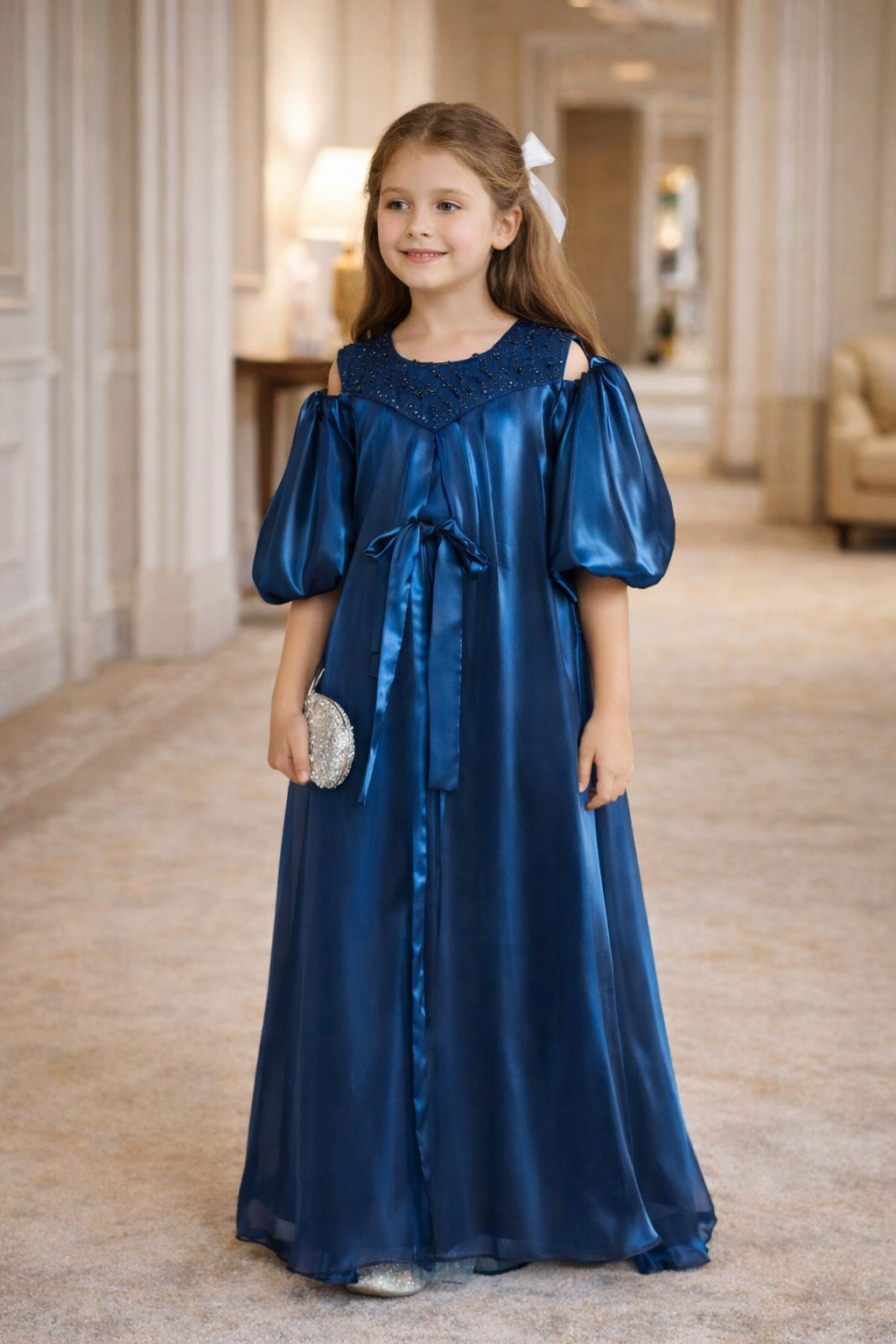 Sparkling Beaded Charm Organza Gown