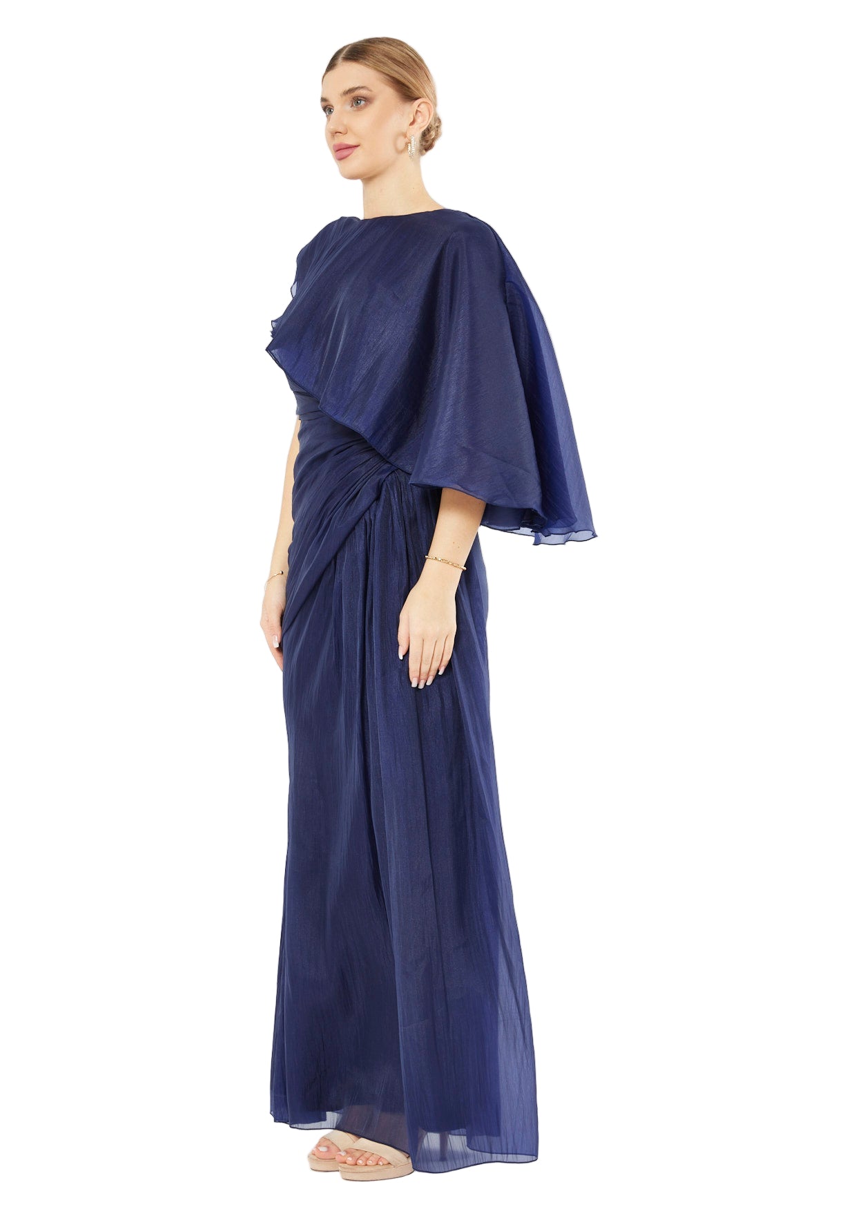 Asymmetric Draped Elegance Gown
