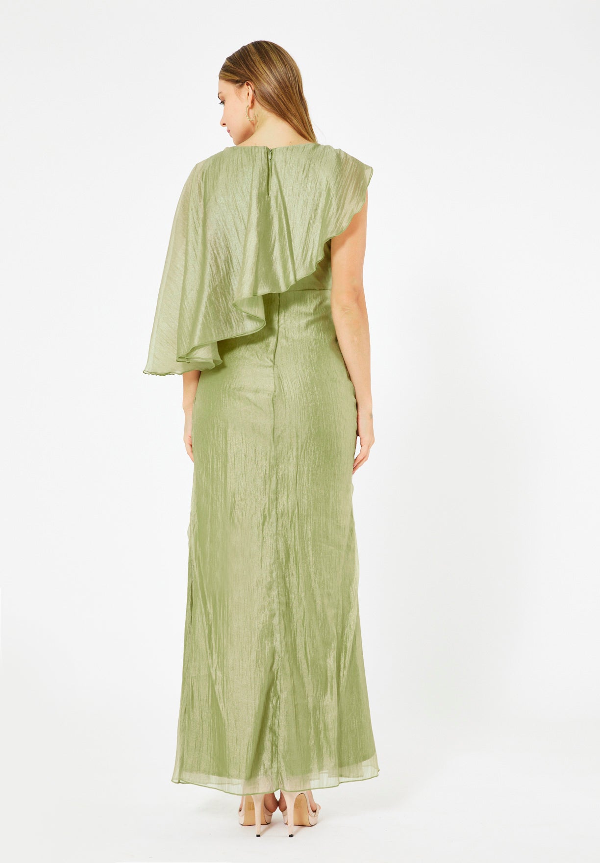Asymmetric Draped Elegance Gown