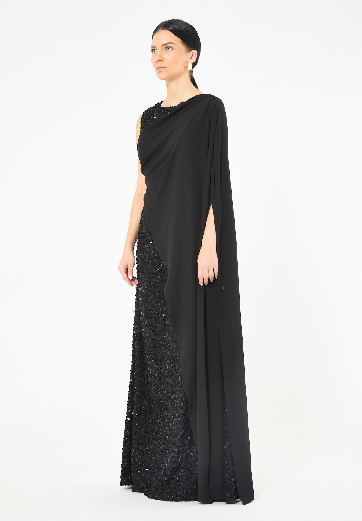3D Texture Pailette Embellished A-line Gown