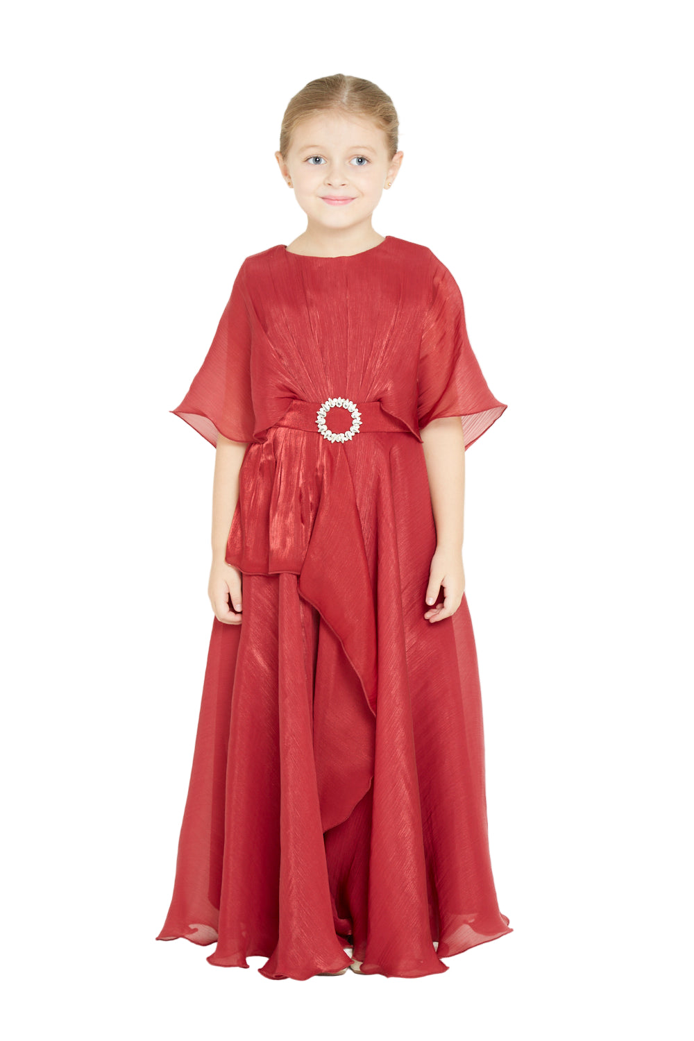 Shimmer Flowy Belle Gown with Crystal Buckle