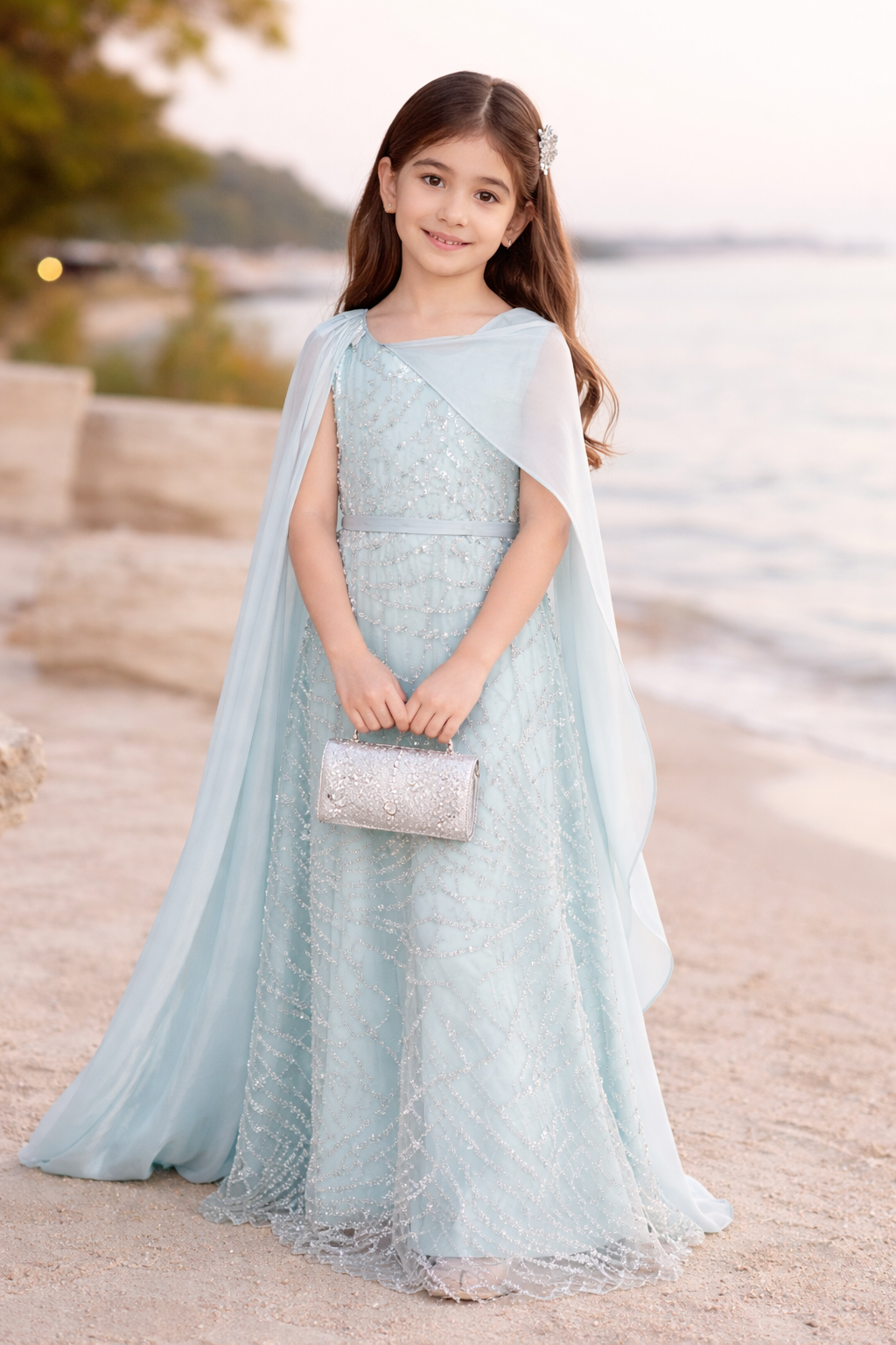 All-over Embellished Crystal Glow Gown