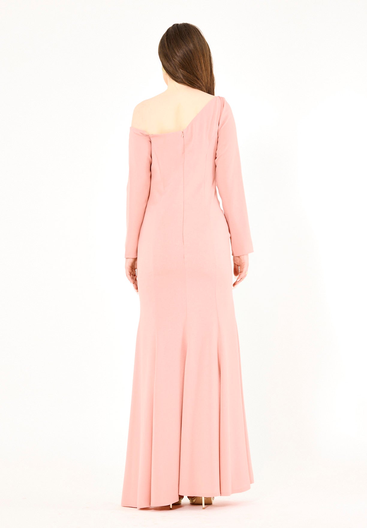 3D Floral Applique Elegance Off-Shoulder Gown