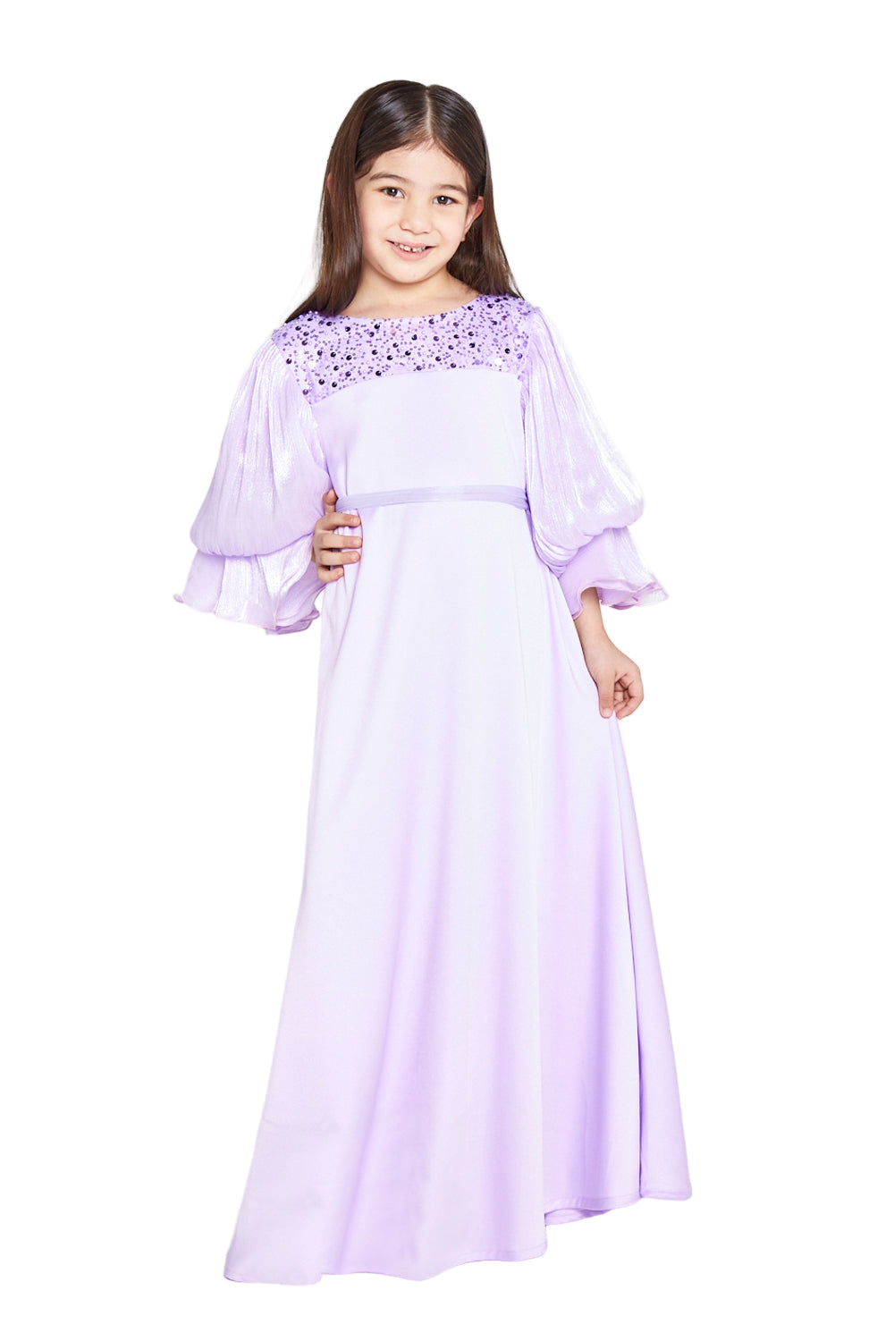 Flowing Balloon Sleeve Dress