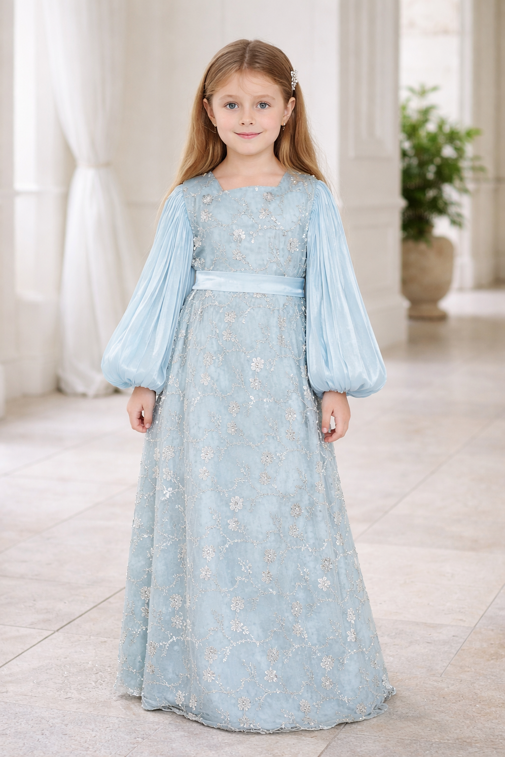 Sequin Floral Embellished Gown