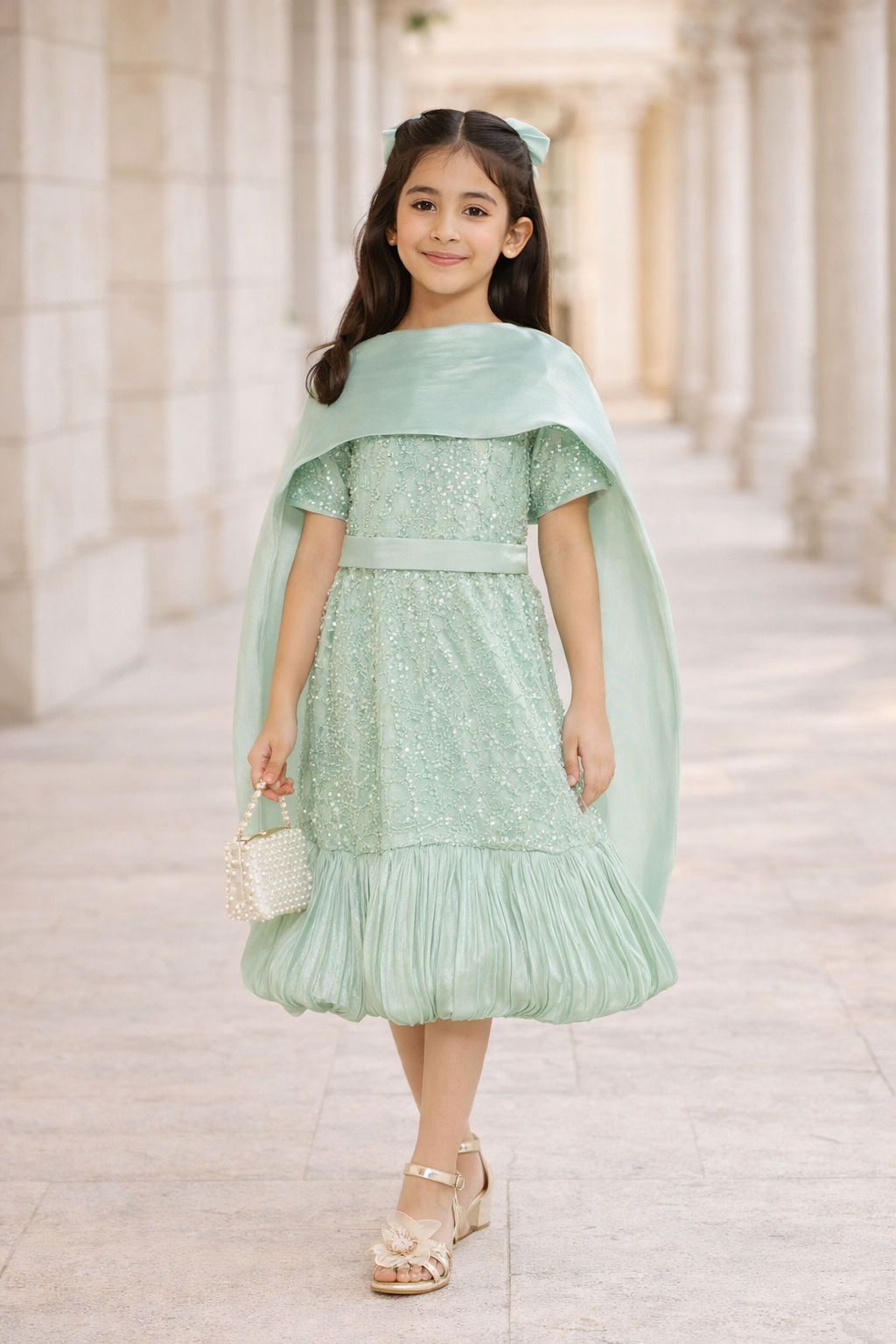 Shimmer Cape Charm Dress