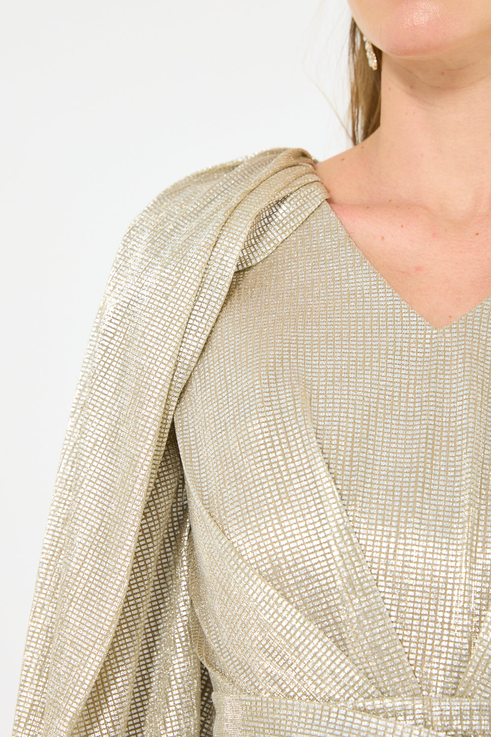 Textured Shimmer Overlay Gown