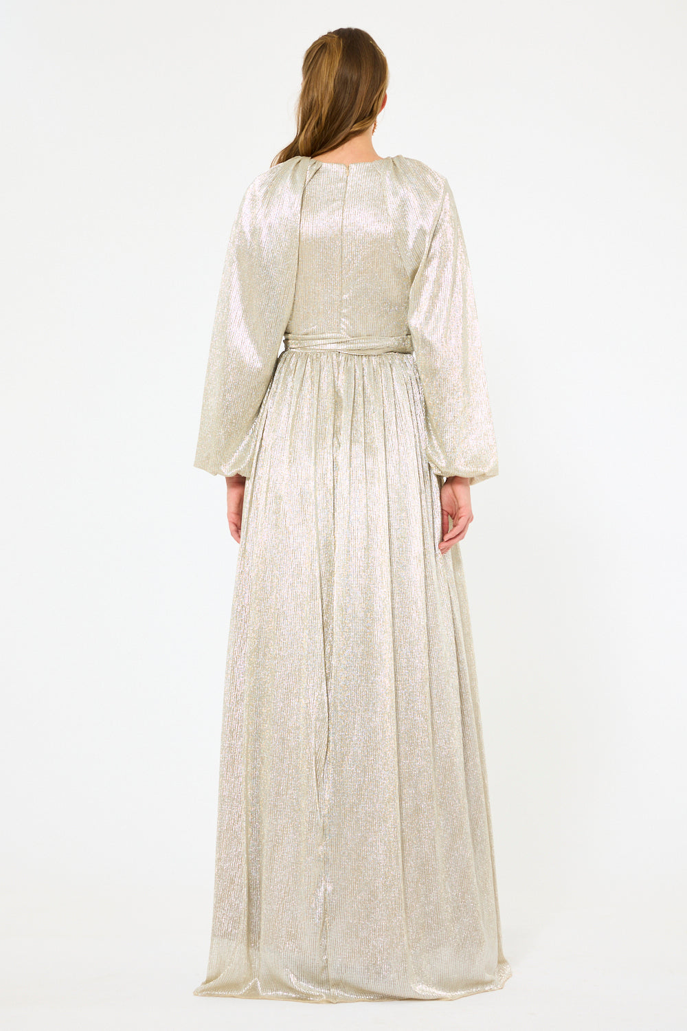 Textured Shimmer Overlay Gown