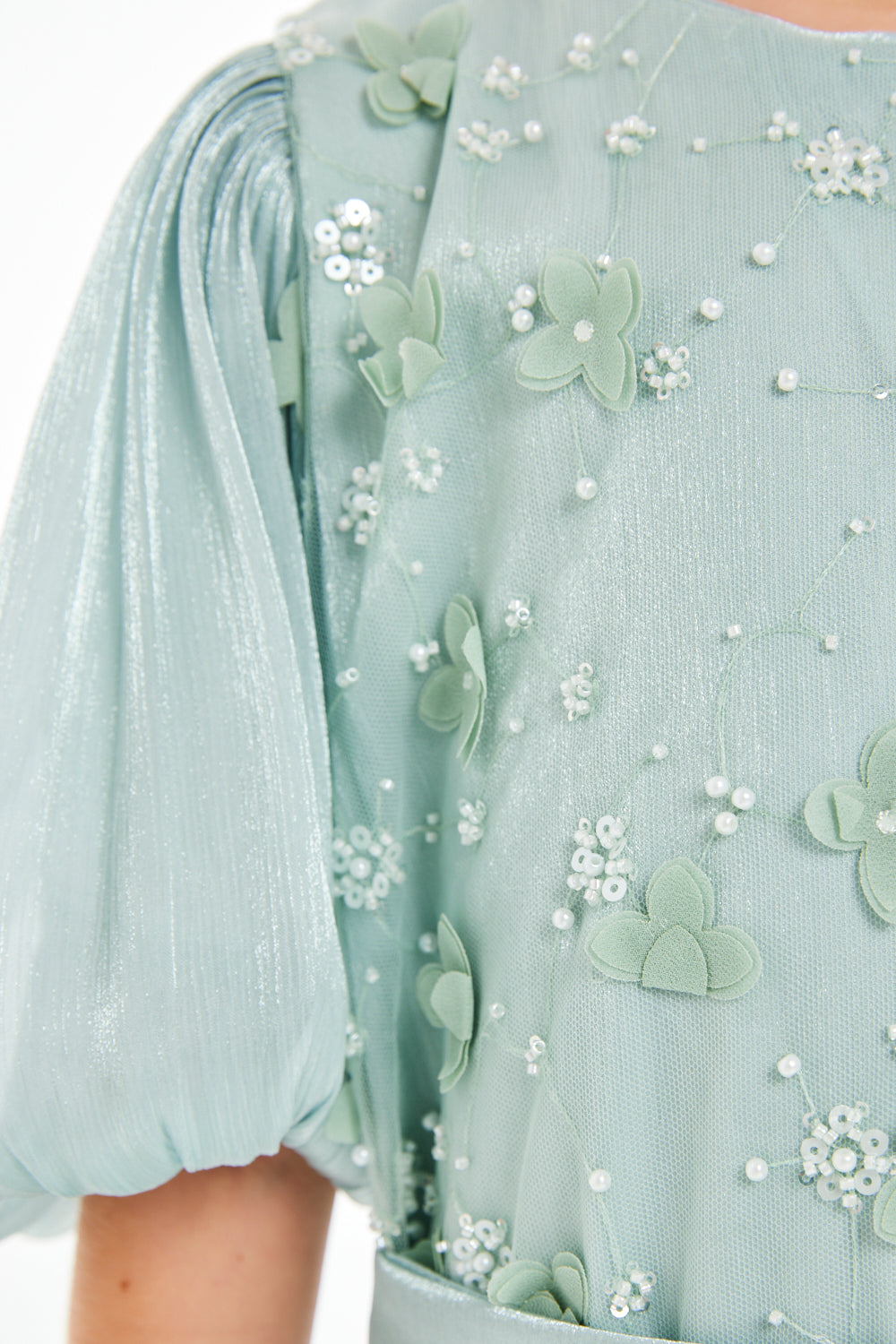 Floral Embroidered Tiered Hem Dress