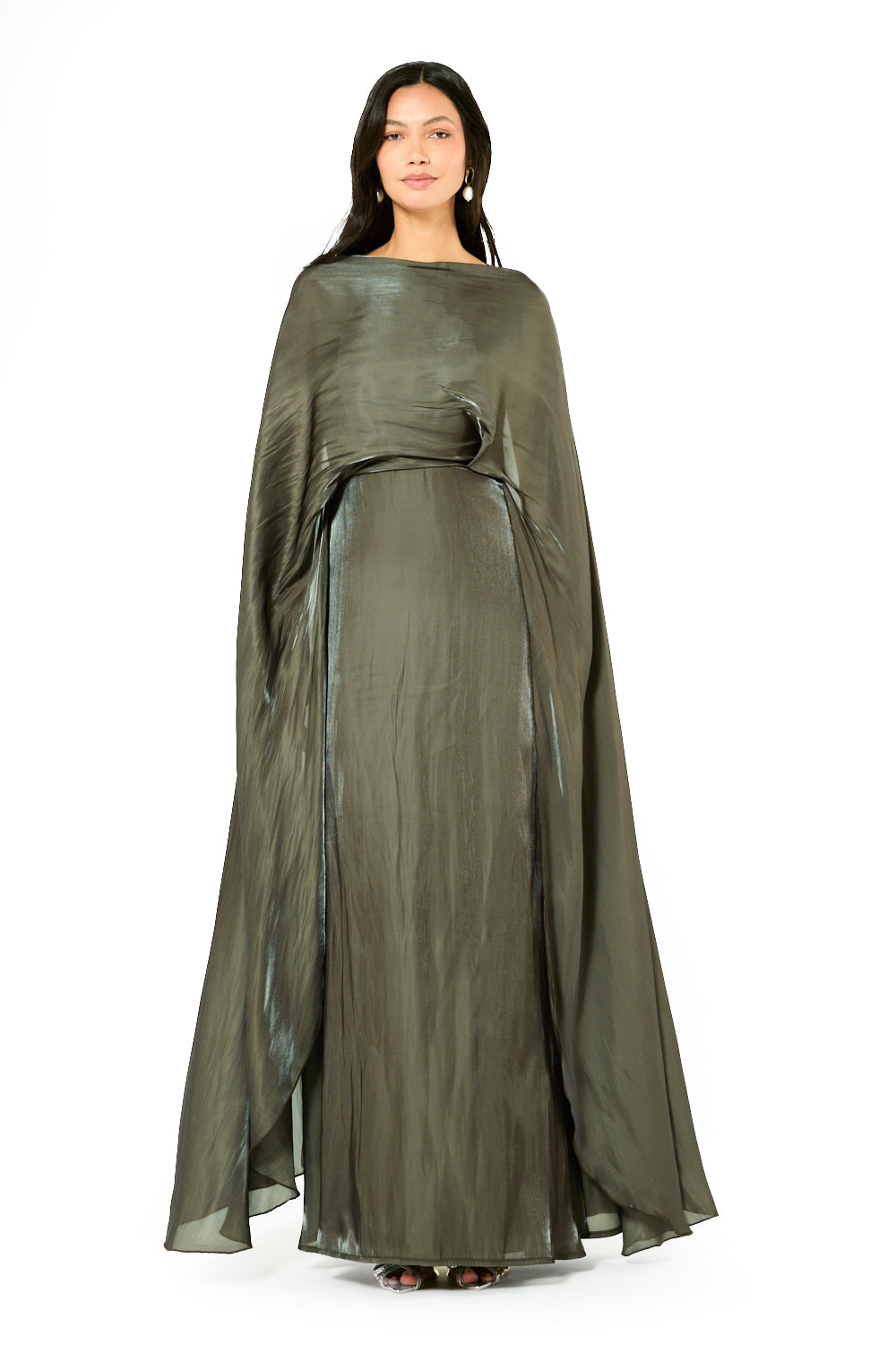 <tc>فستان ساتان كاب بانسدالات غير متماثلة</tc>