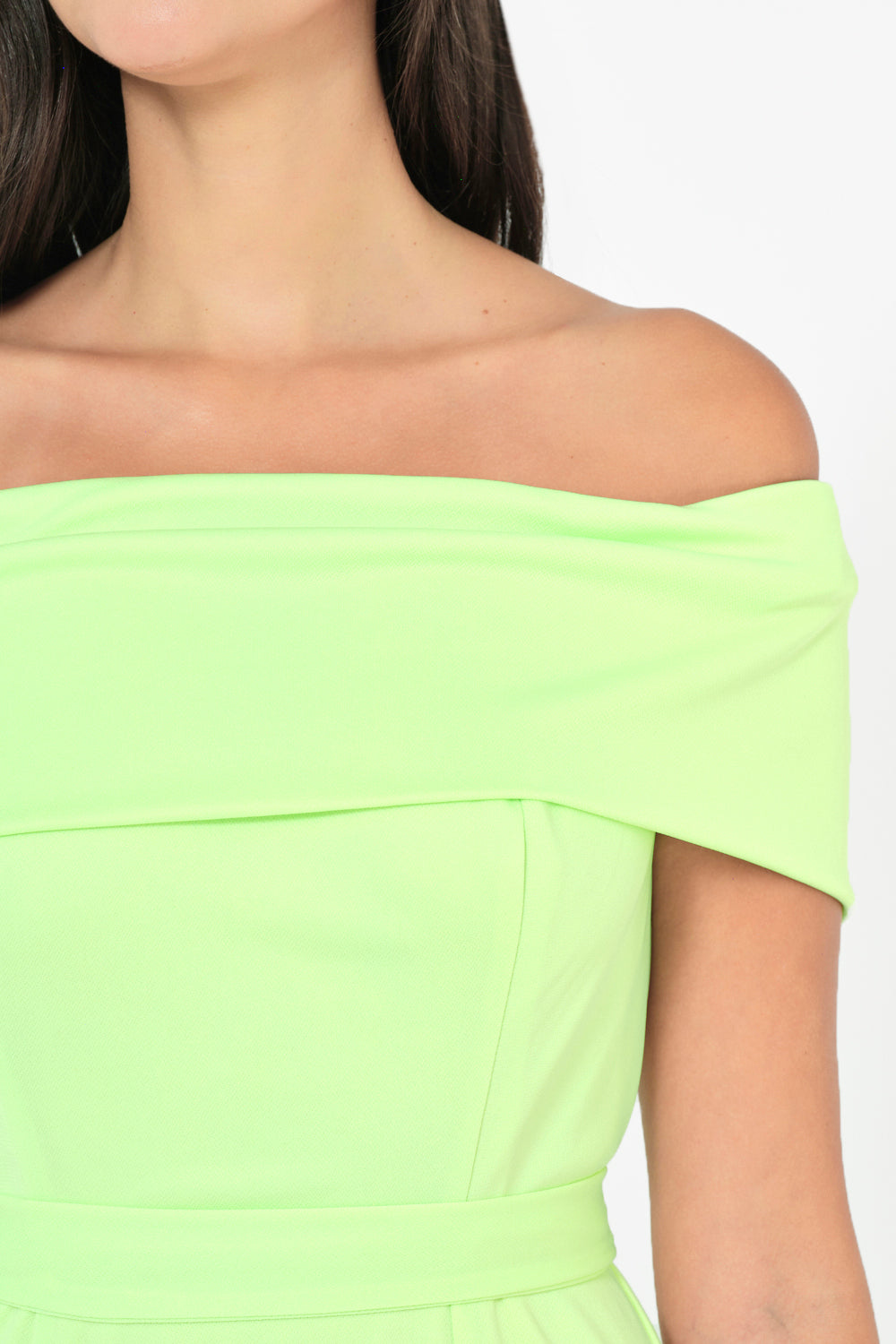 Folded Off-Shoulder Column Gown