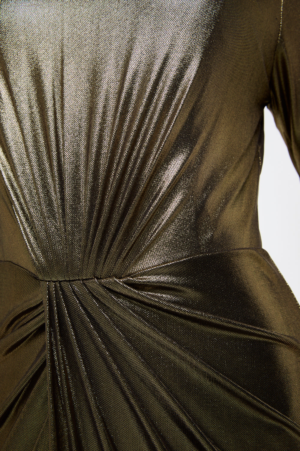 Metallic Twist Front Maxi Dress