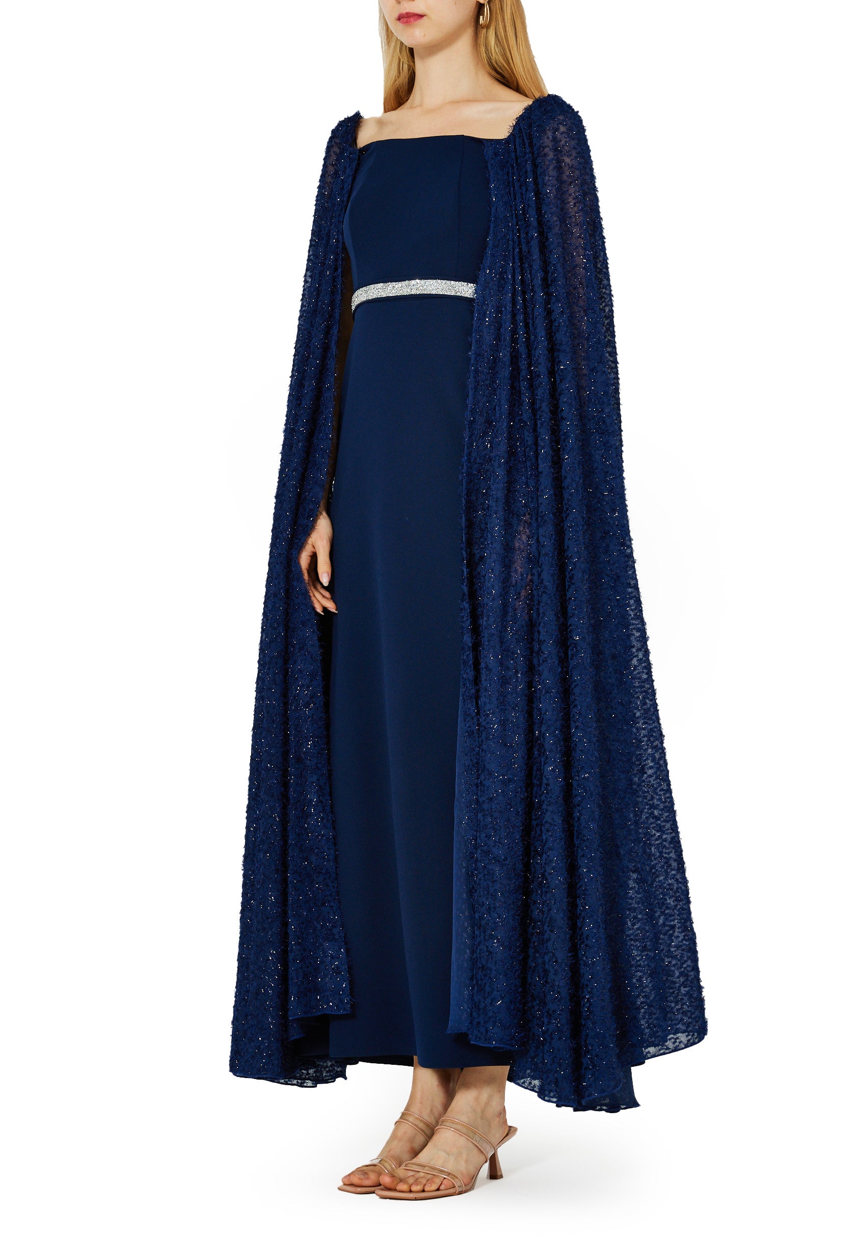 Beautiful Fit And flare Crepe Long Dress