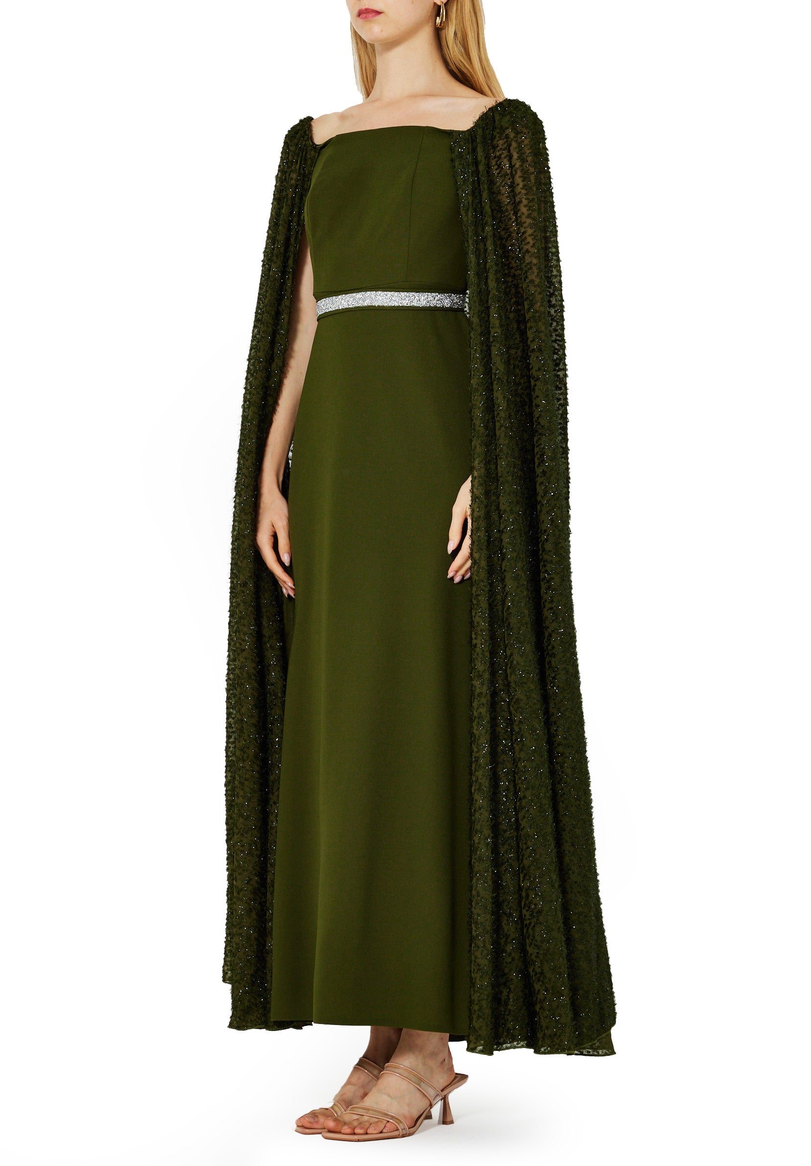 Beautiful Fit And flare Crepe Long Dress