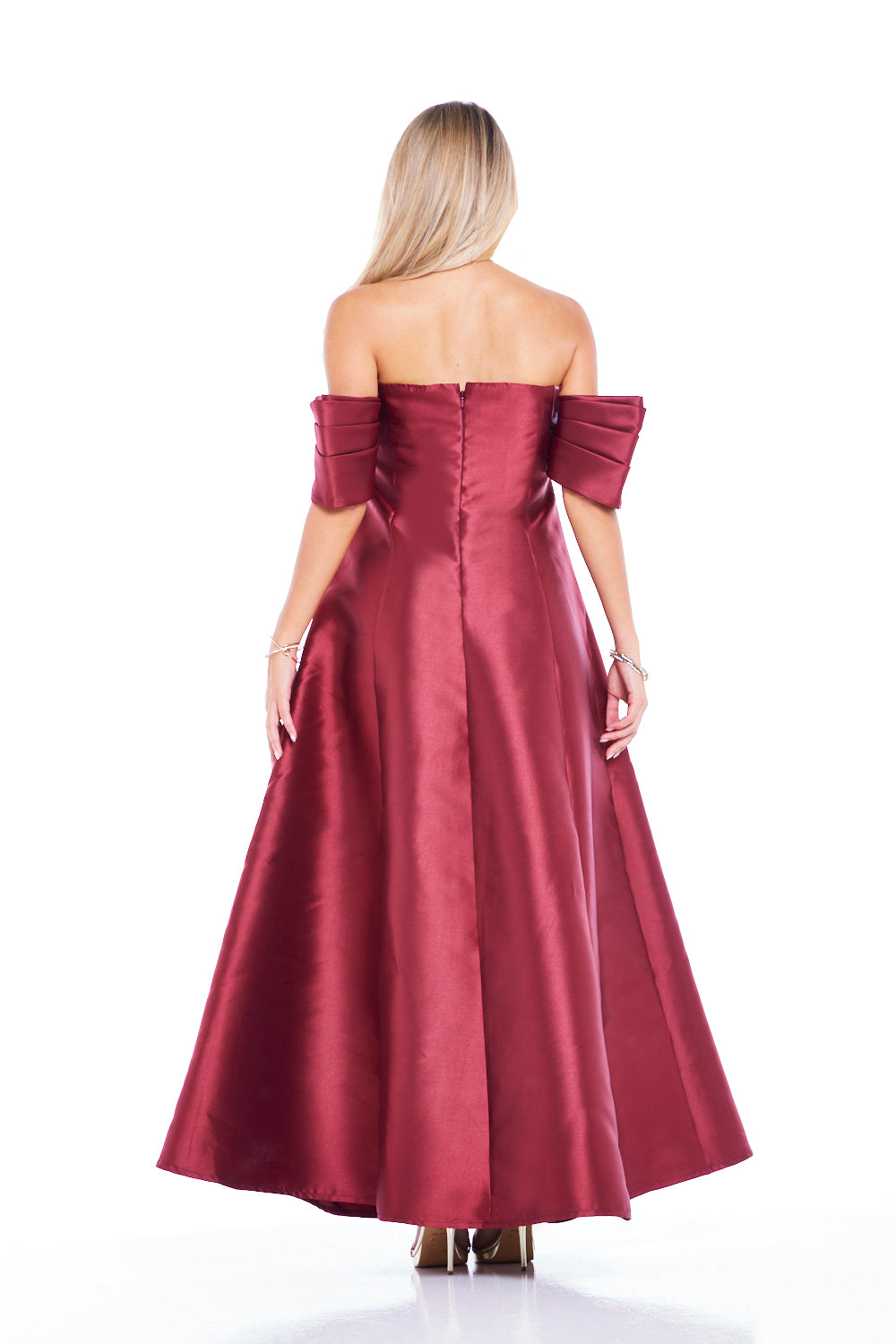 Crystal-Studded Draped Bustier Gown