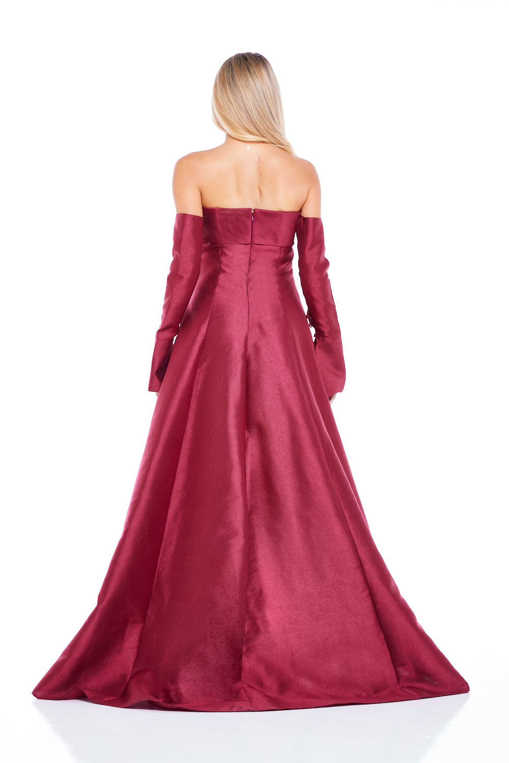 Modern Strapless Gown with Floral Crystal Accents