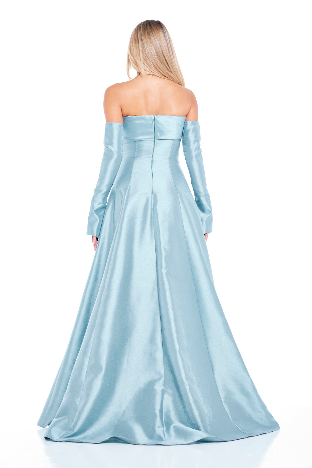 Modern Strapless Gown with Floral Crystal Accents