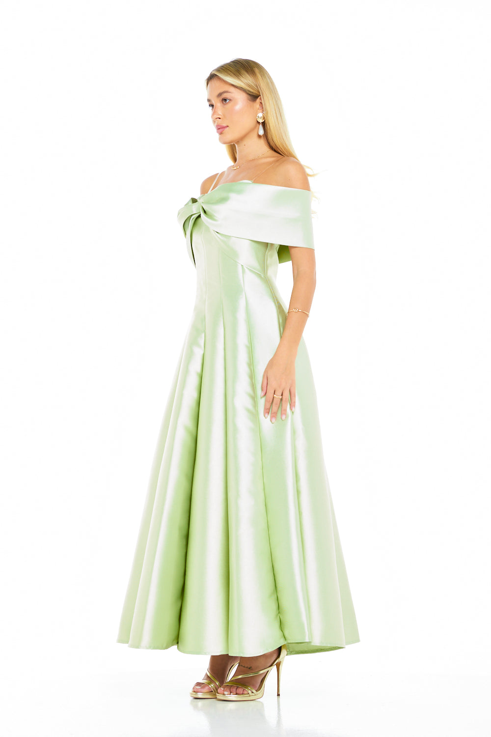 Sculpted Bow Front Evening Gown