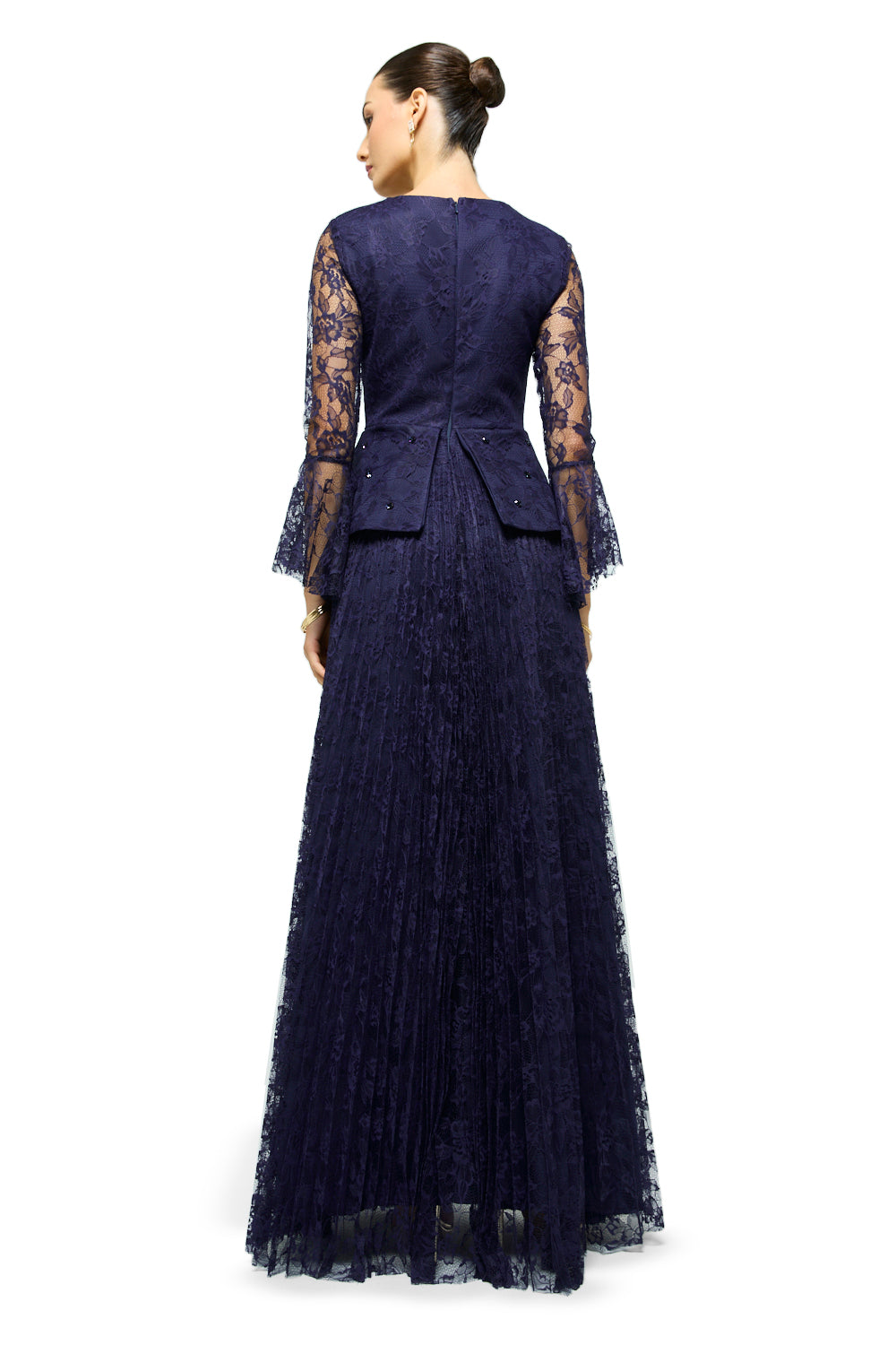 Lace Petal Peplum Maxi Dress