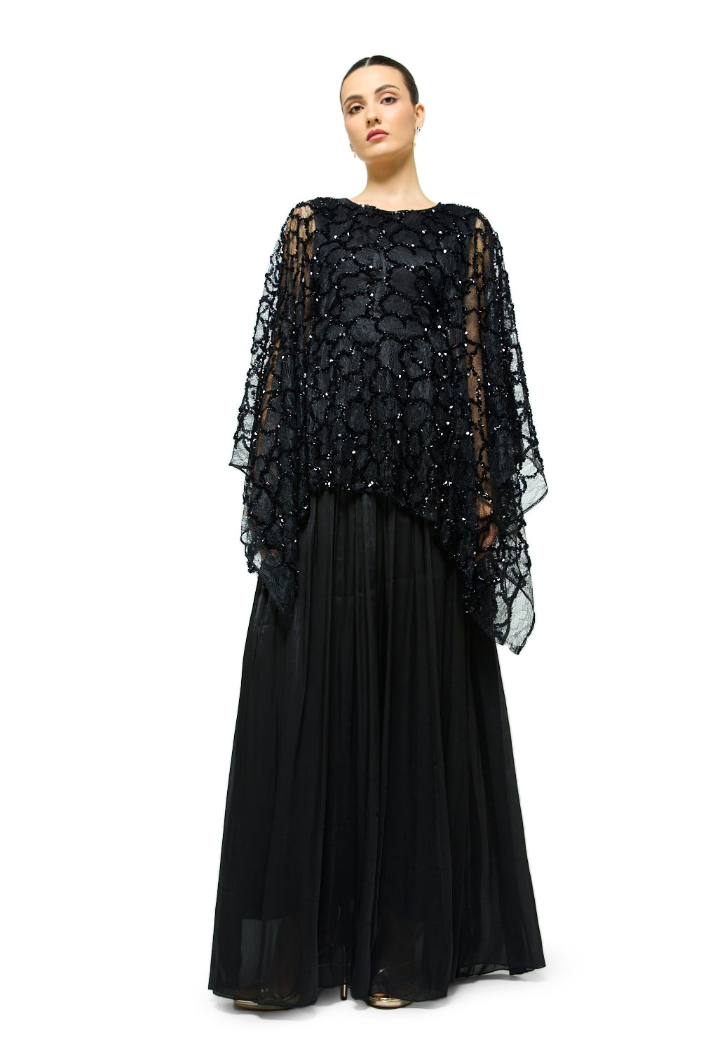 Ethereal Lace Overlay Gown