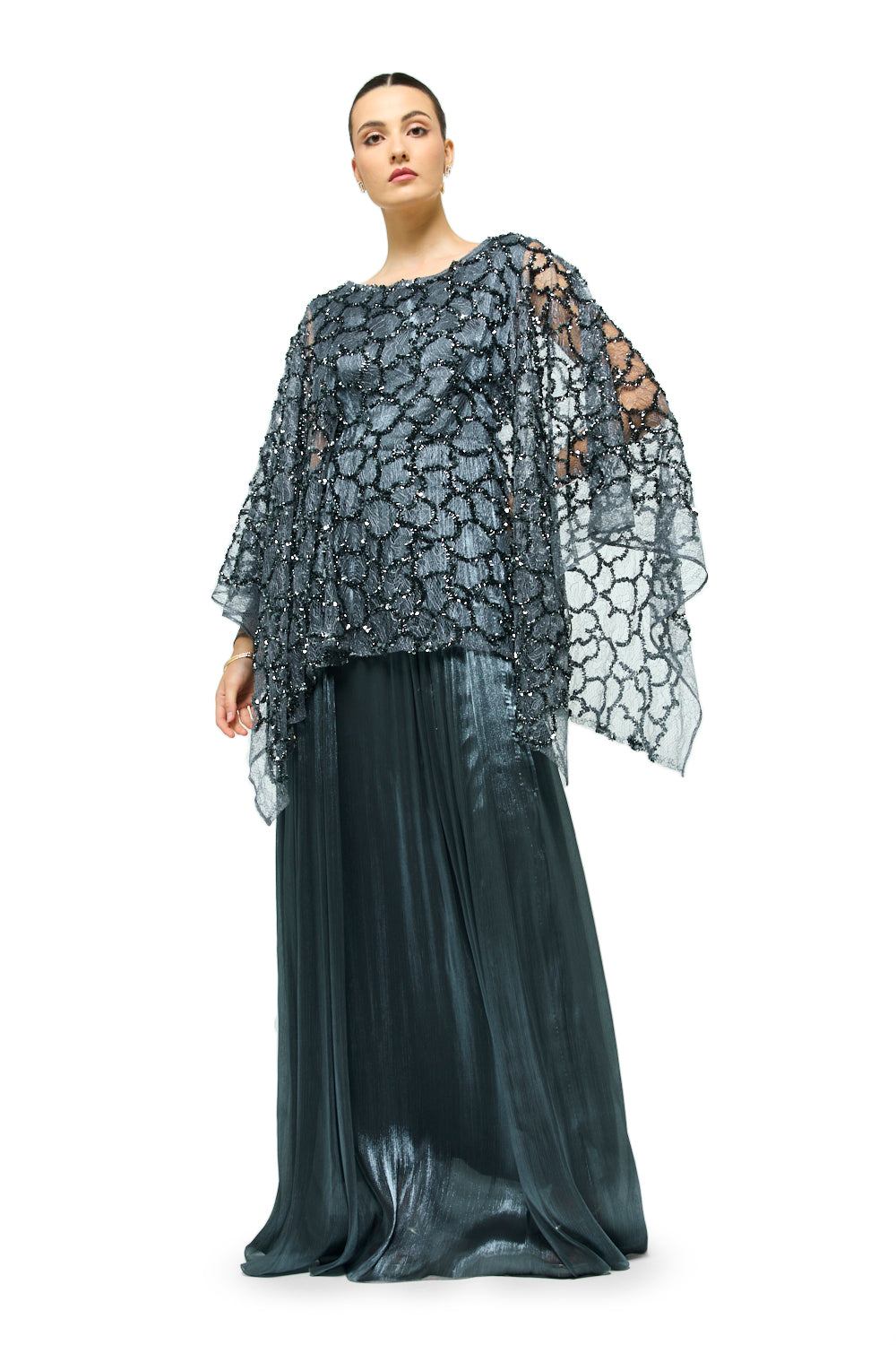 Ethereal Lace Overlay Gown