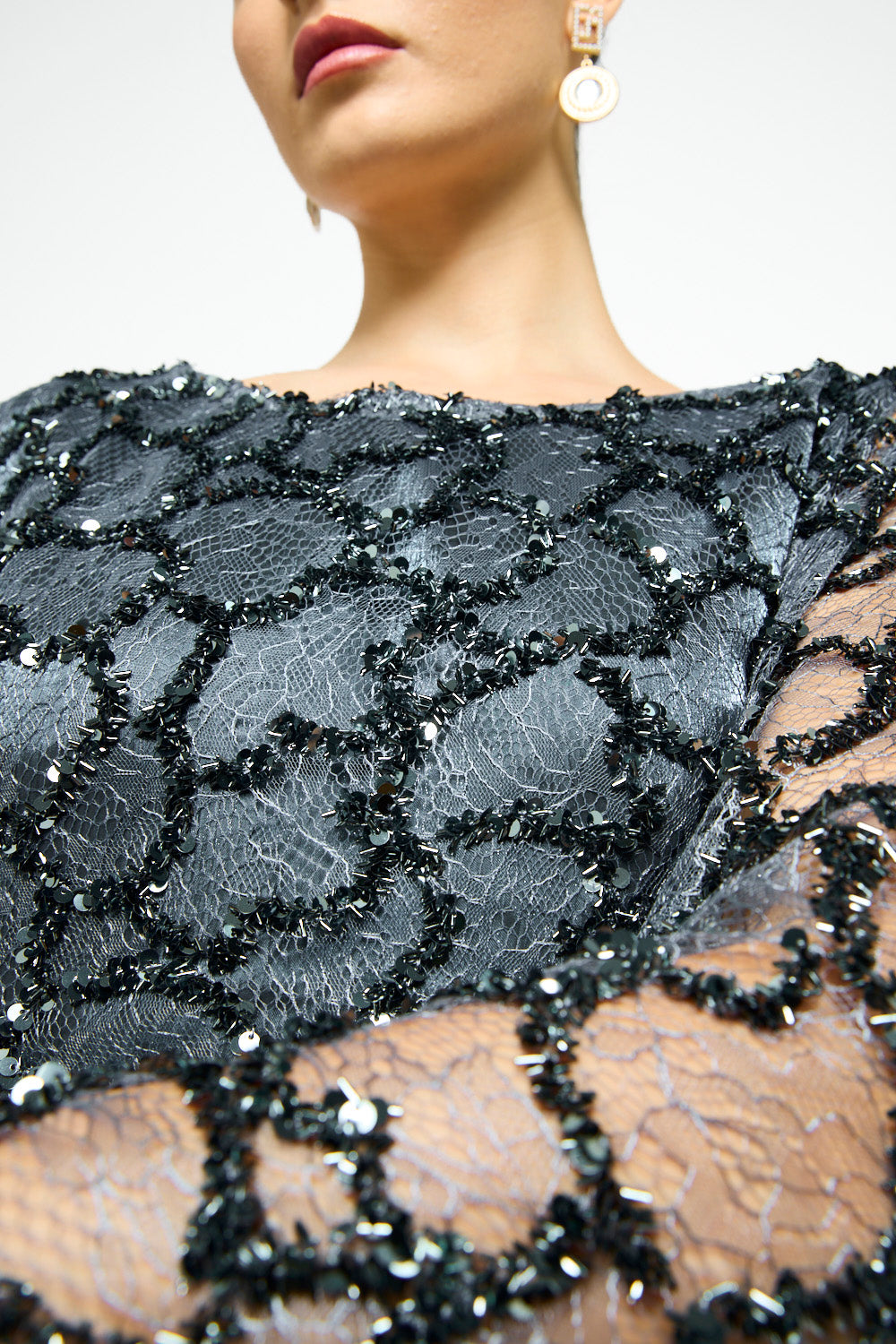 Ethereal Lace Overlay Gown