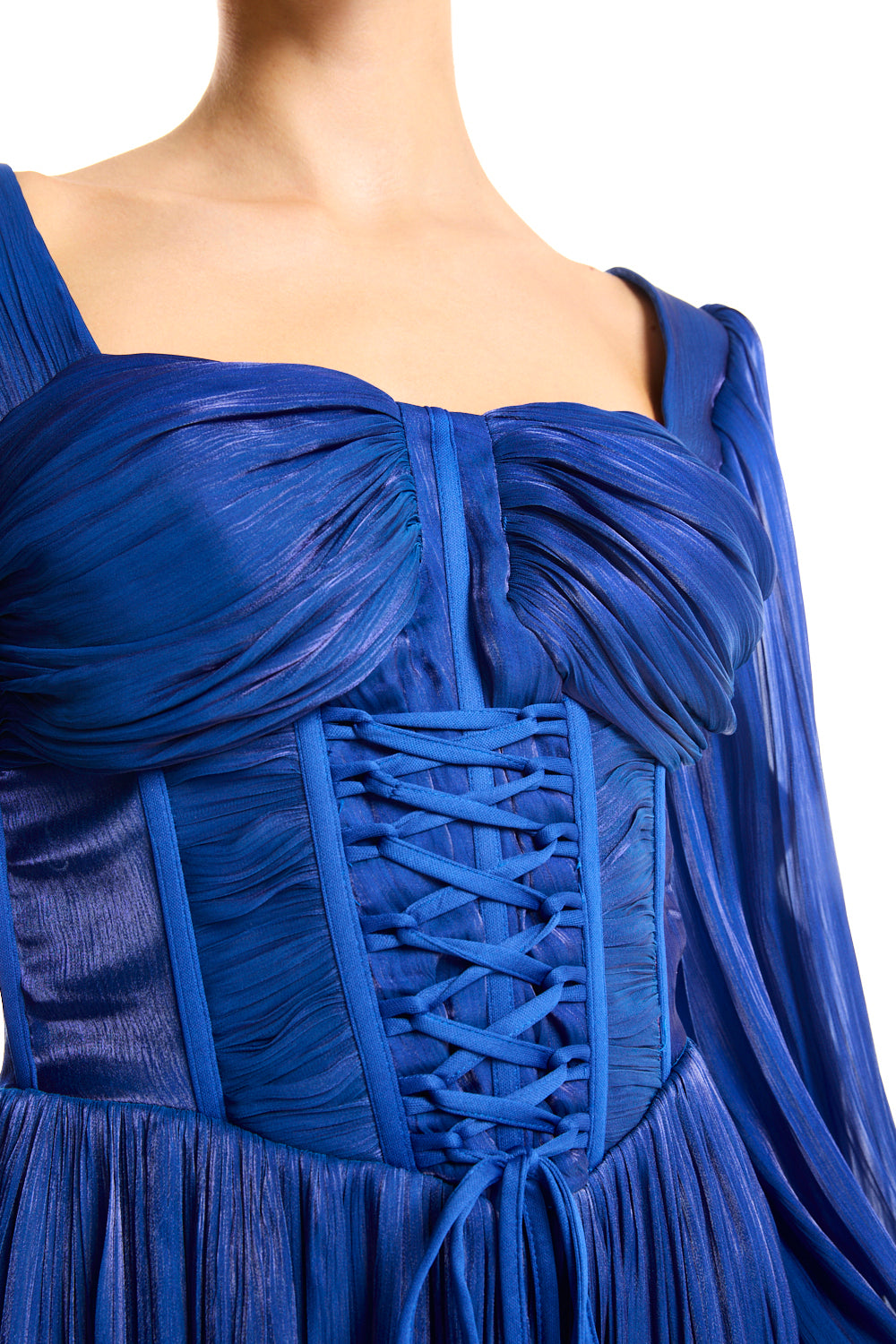 Ethereal Lace-Up Corsetry  Maxi Gown