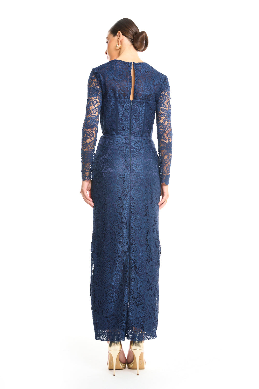 Botanical Lace Column Dress