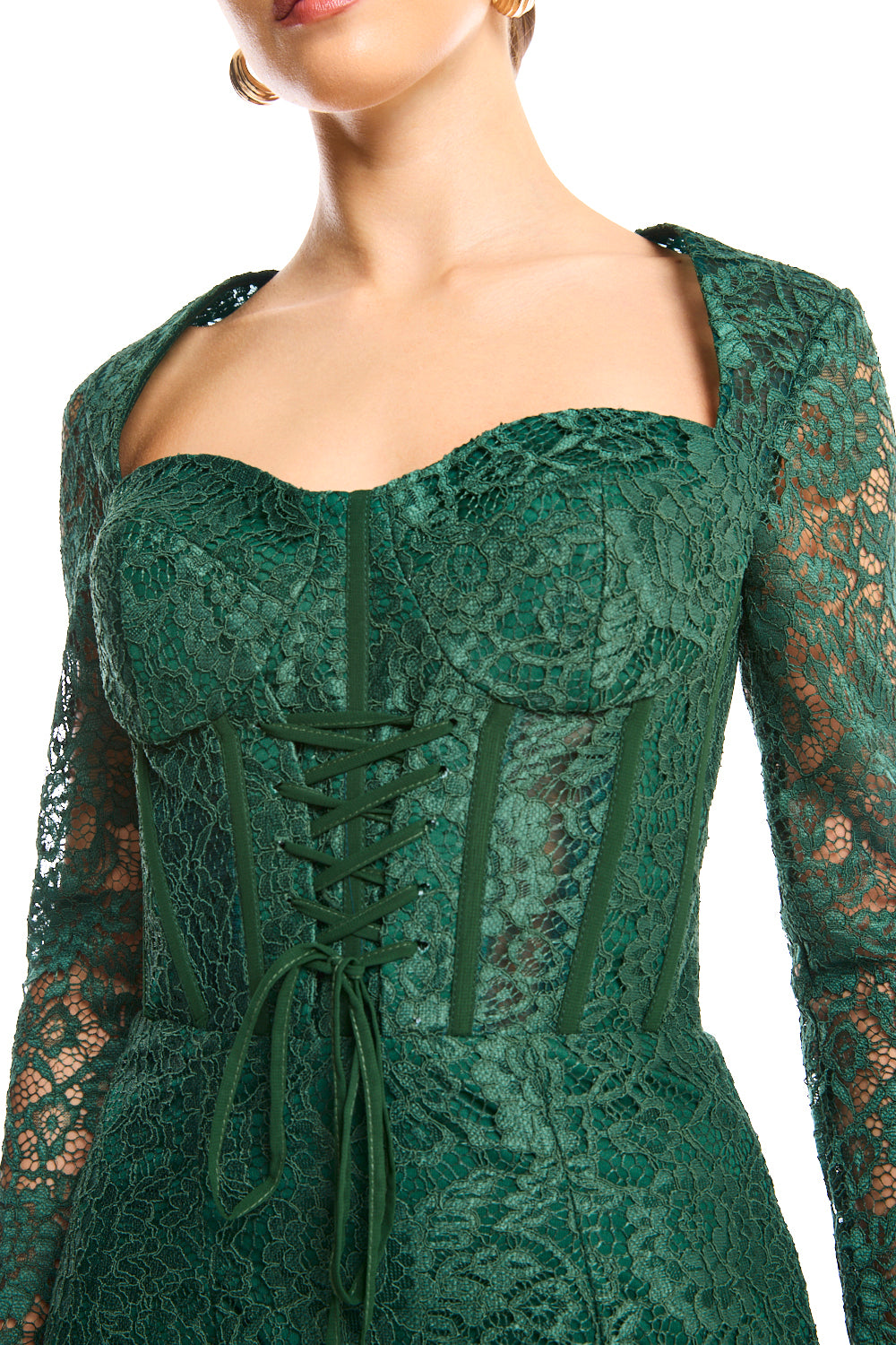 Botanical Lace Column Dress
