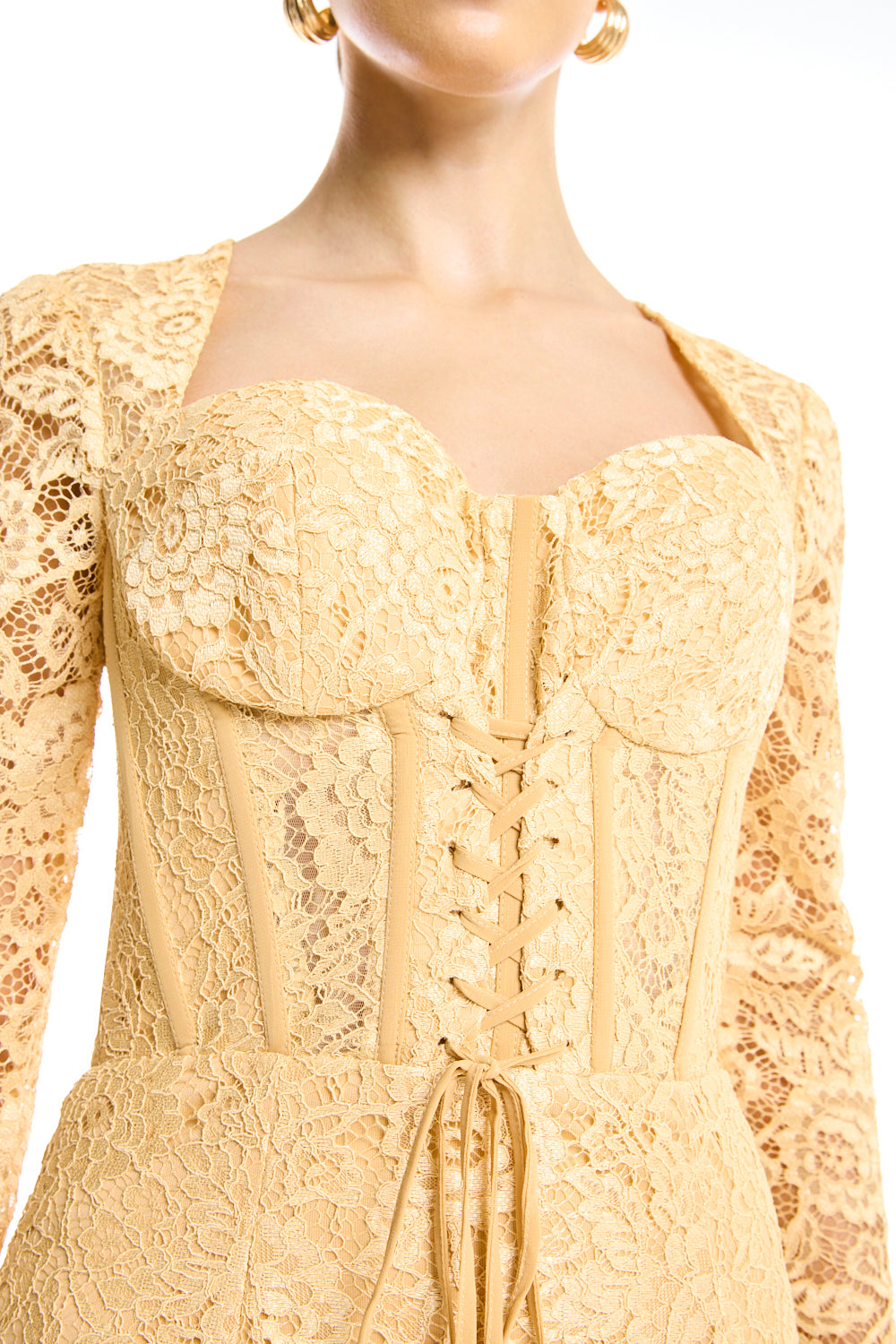 Botanical Lace Column Dress