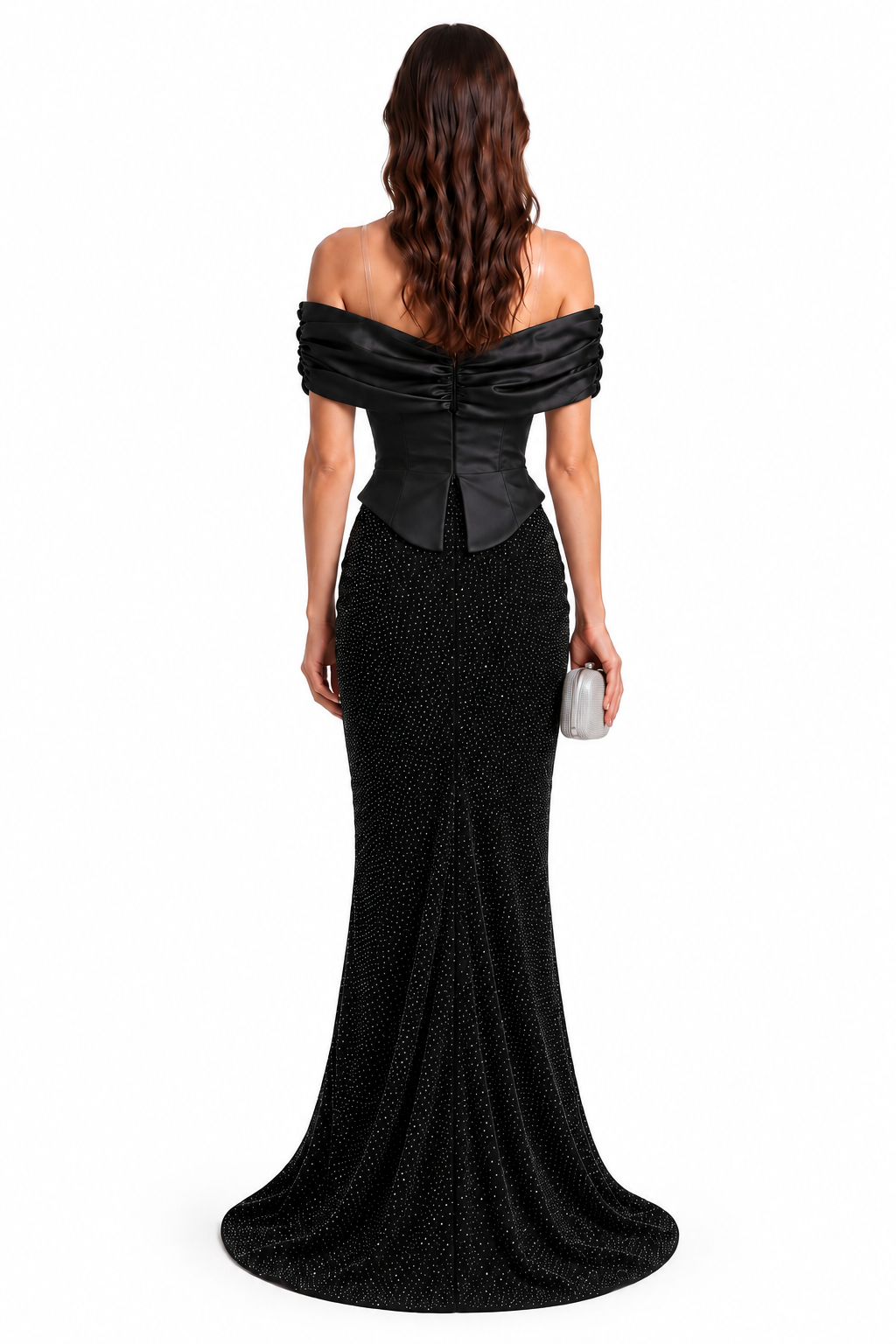 "Dana" Bow Off Shoulder Gown