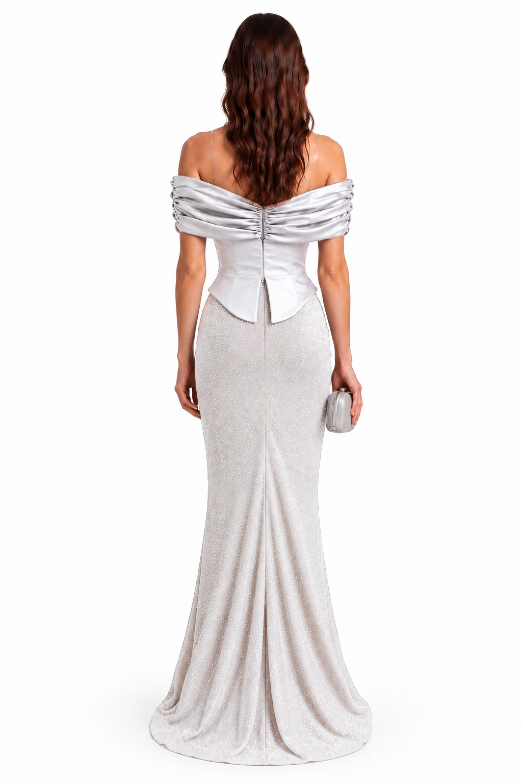 "Dana" Bow Off Shoulder Gown