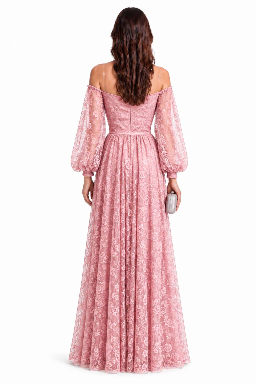 "Elara" Lace Puff Sleeve Gown