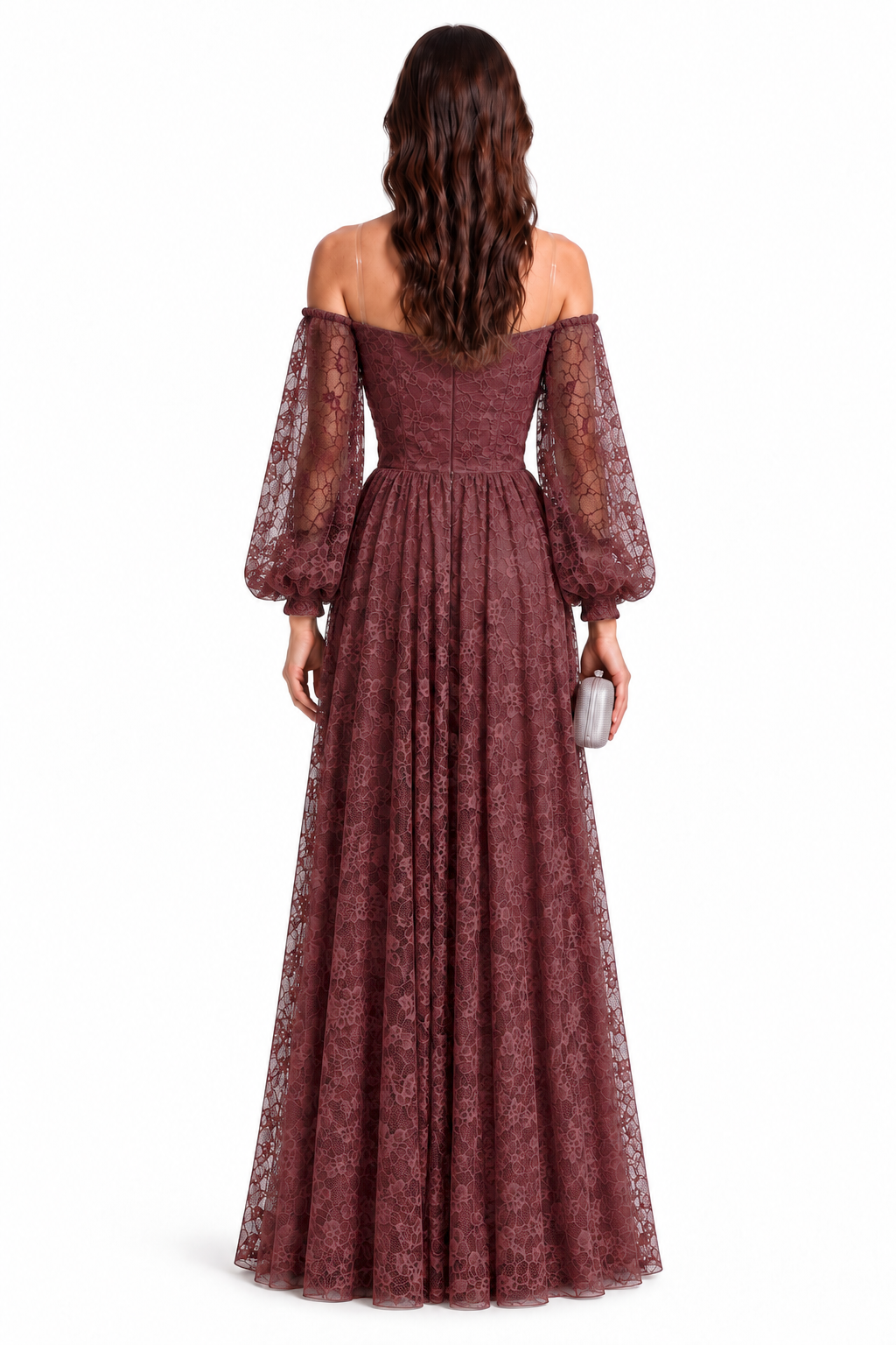 "Elara" Lace Puff Sleeve Gown