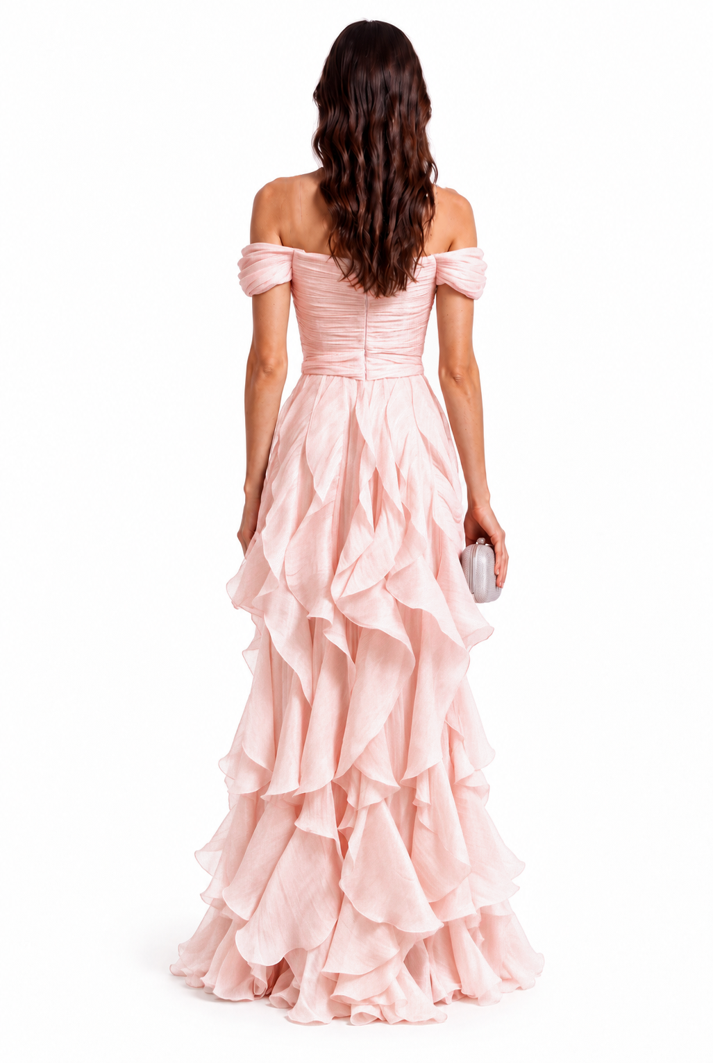 "Salma" Ruffle Off Shoulder Gown