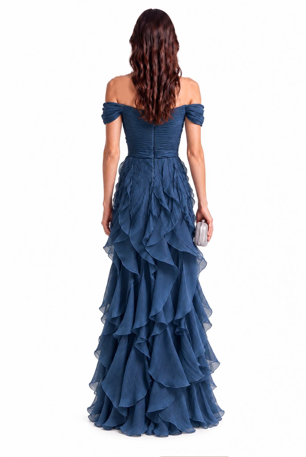 "Salma" Ruffle Off Shoulder Gown