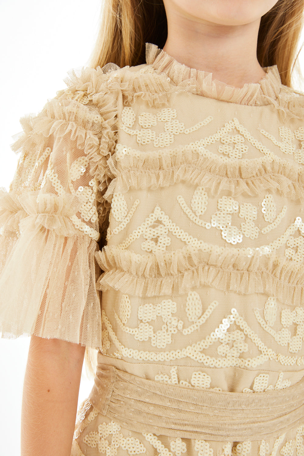 Tiered Sequin Tulle Dress