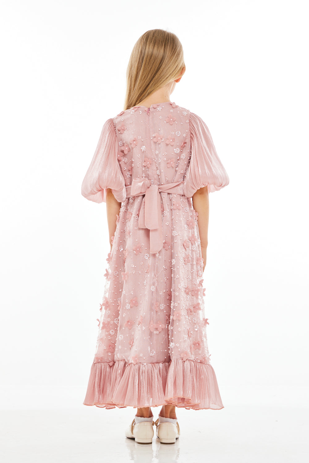 Floral Embroidered Tiered Hem Dress