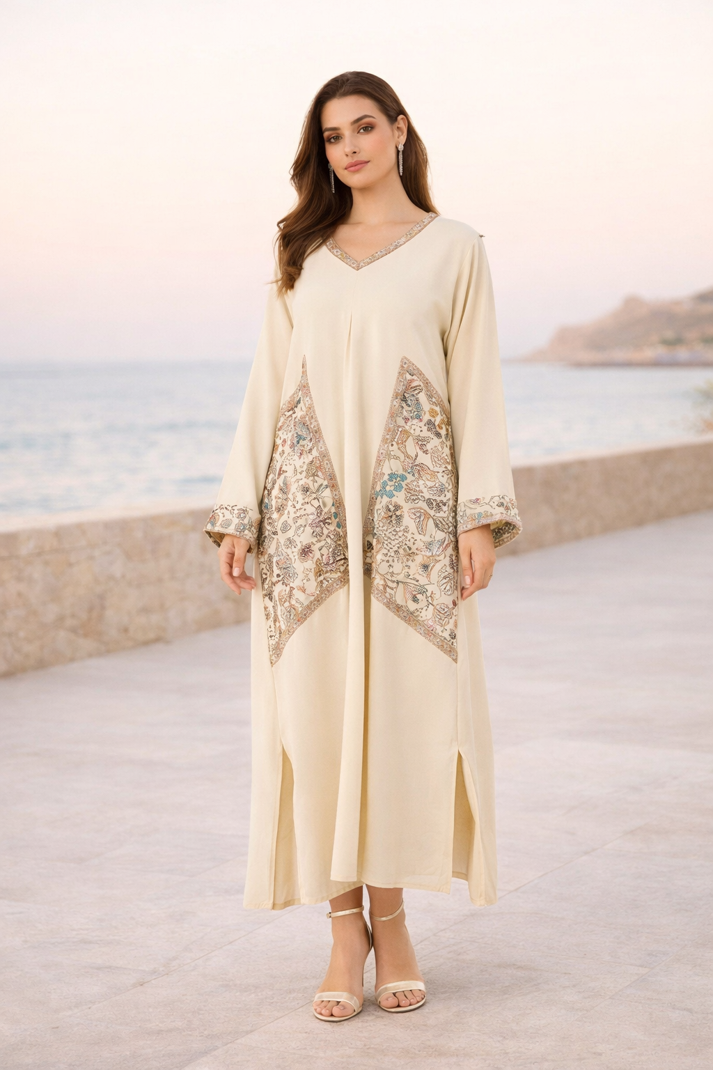 Contrast Large Patchwork Jalabiya