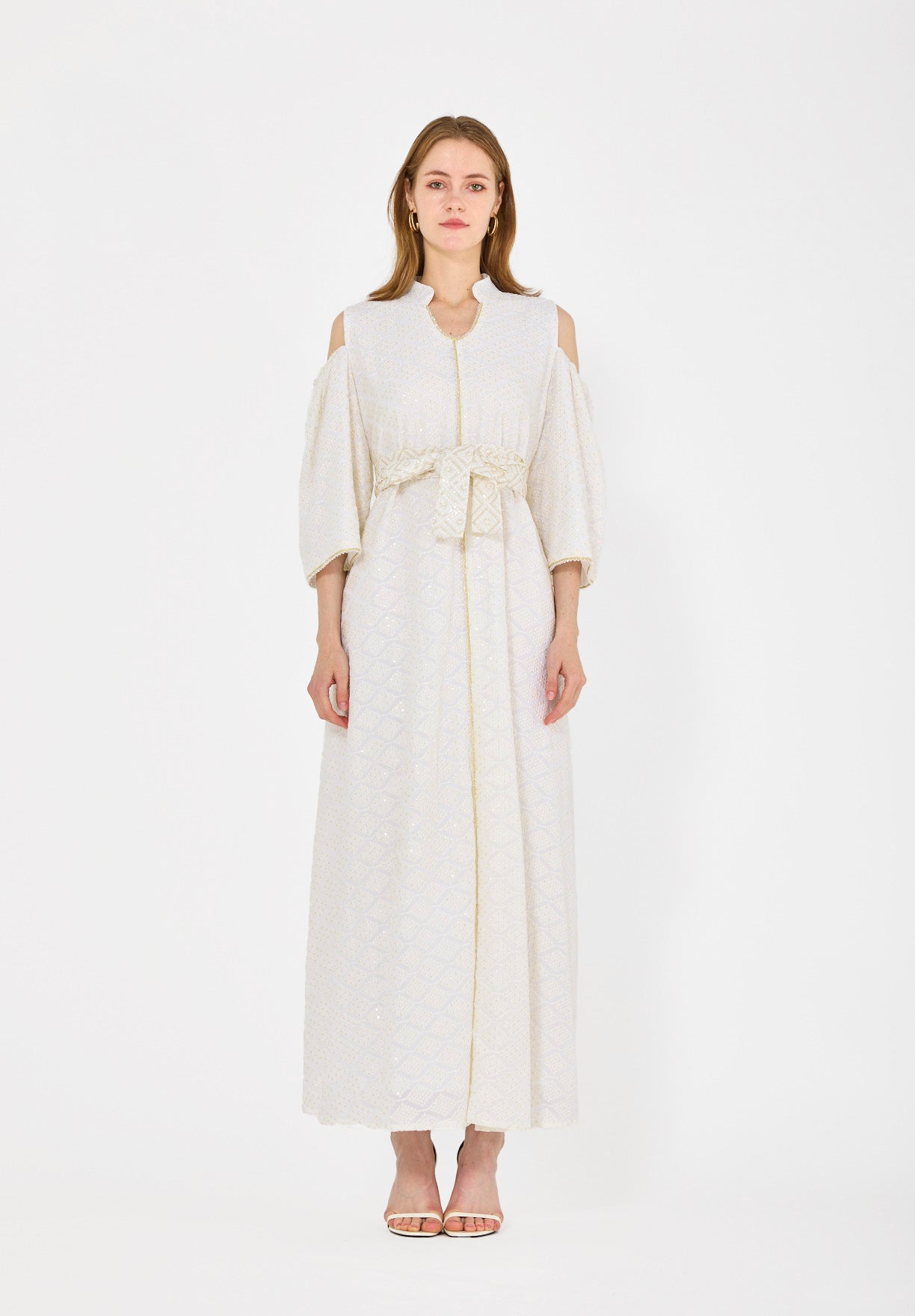 Cold-Shoulder Geometric Pattern Dress