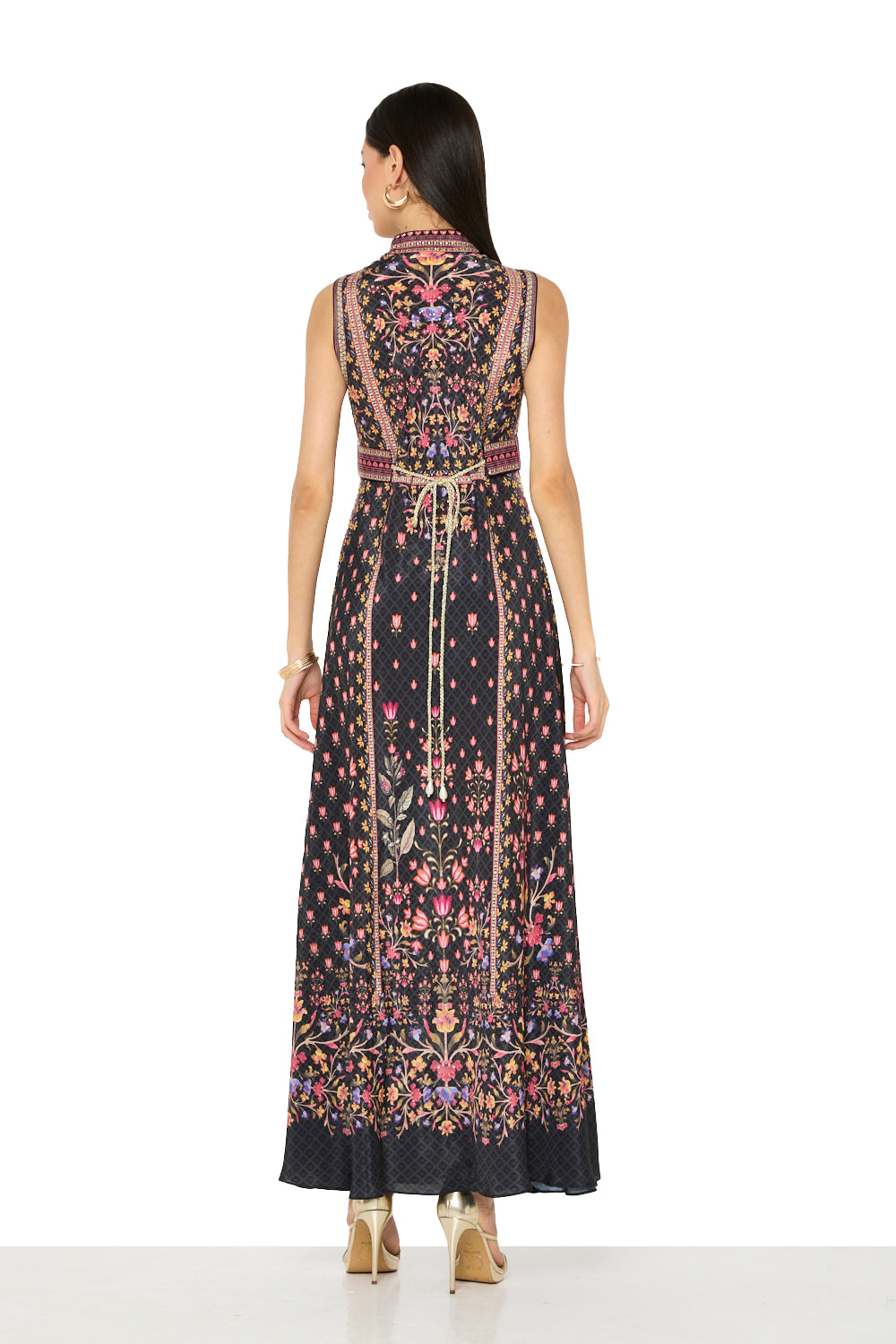 Floral Panelled Keyhole Maxi Dress