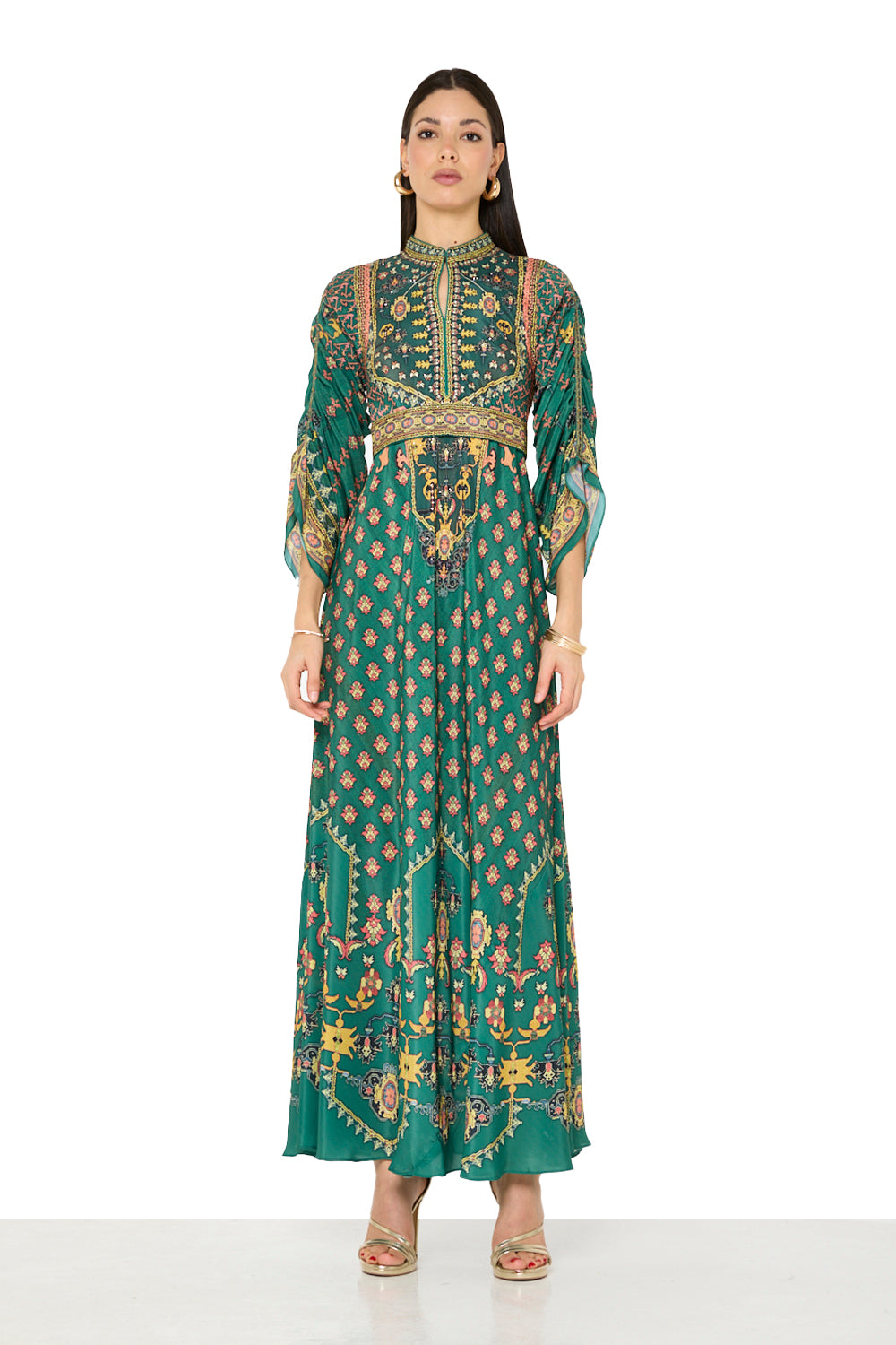 Traditional Falk Motif Maxi Dress