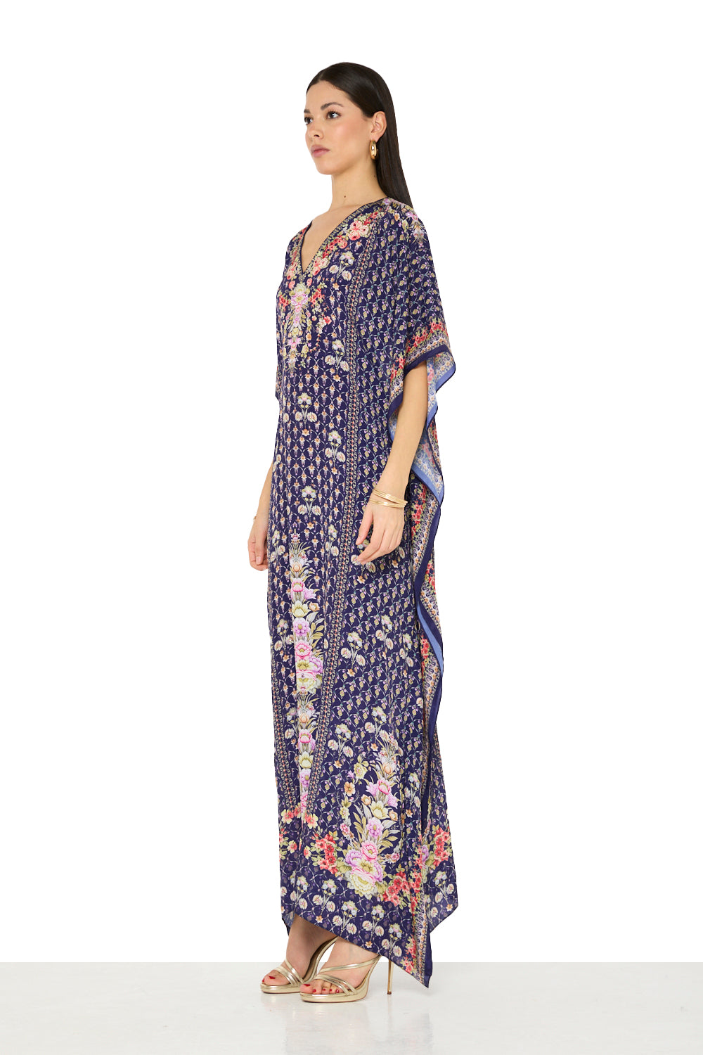 Floral Lattice Relaxed Flow Kaftan